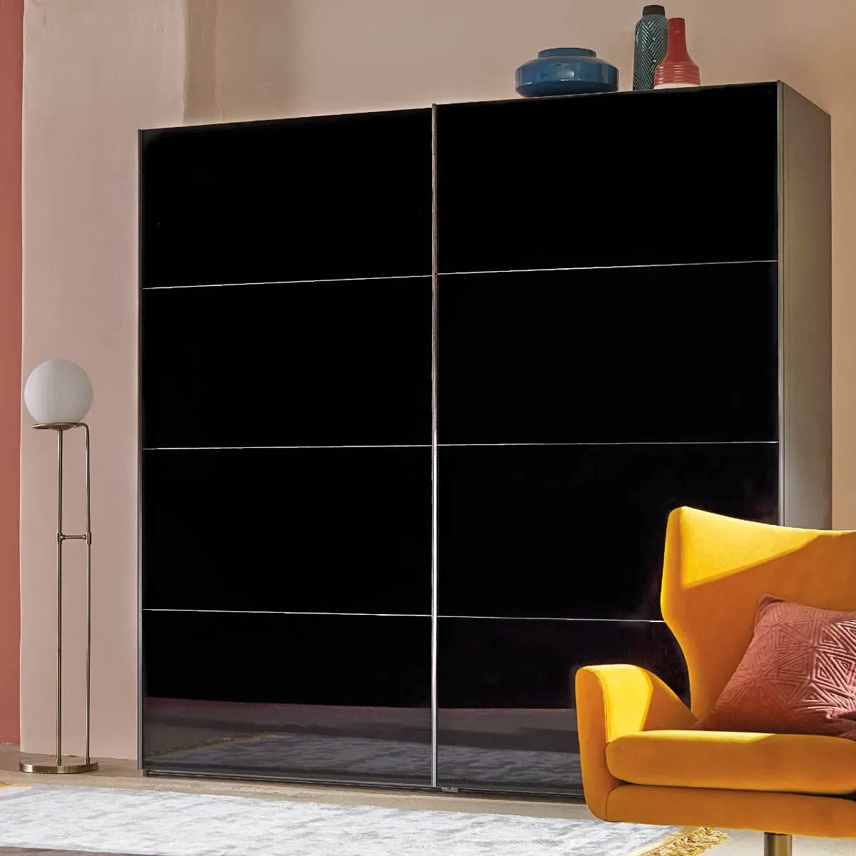 Atlanta 2 Door Sliding Wardrobe - Grey Glass