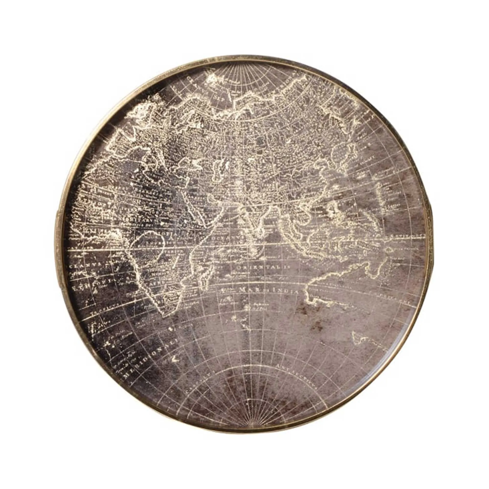 Atlas Round Side Tables Set of 2 - Gold, Glass