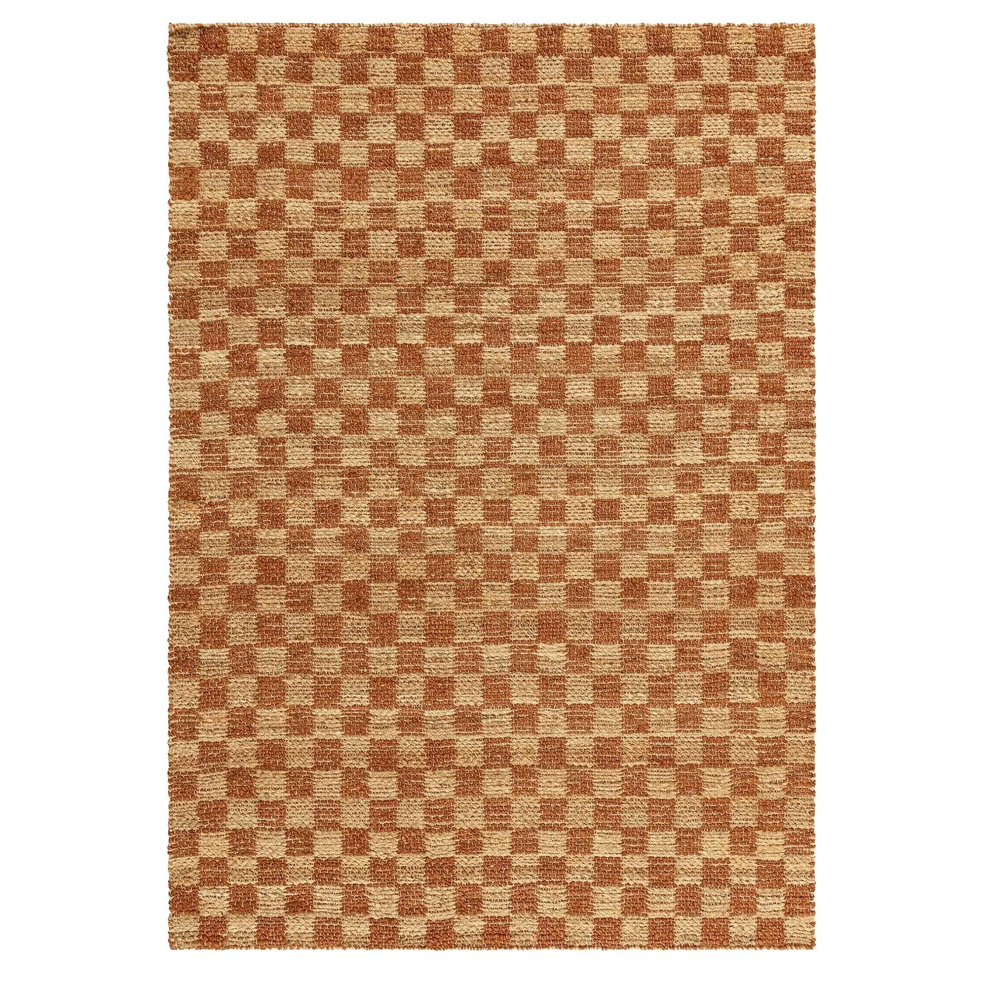 Avara Square Rug - Orange, Jute