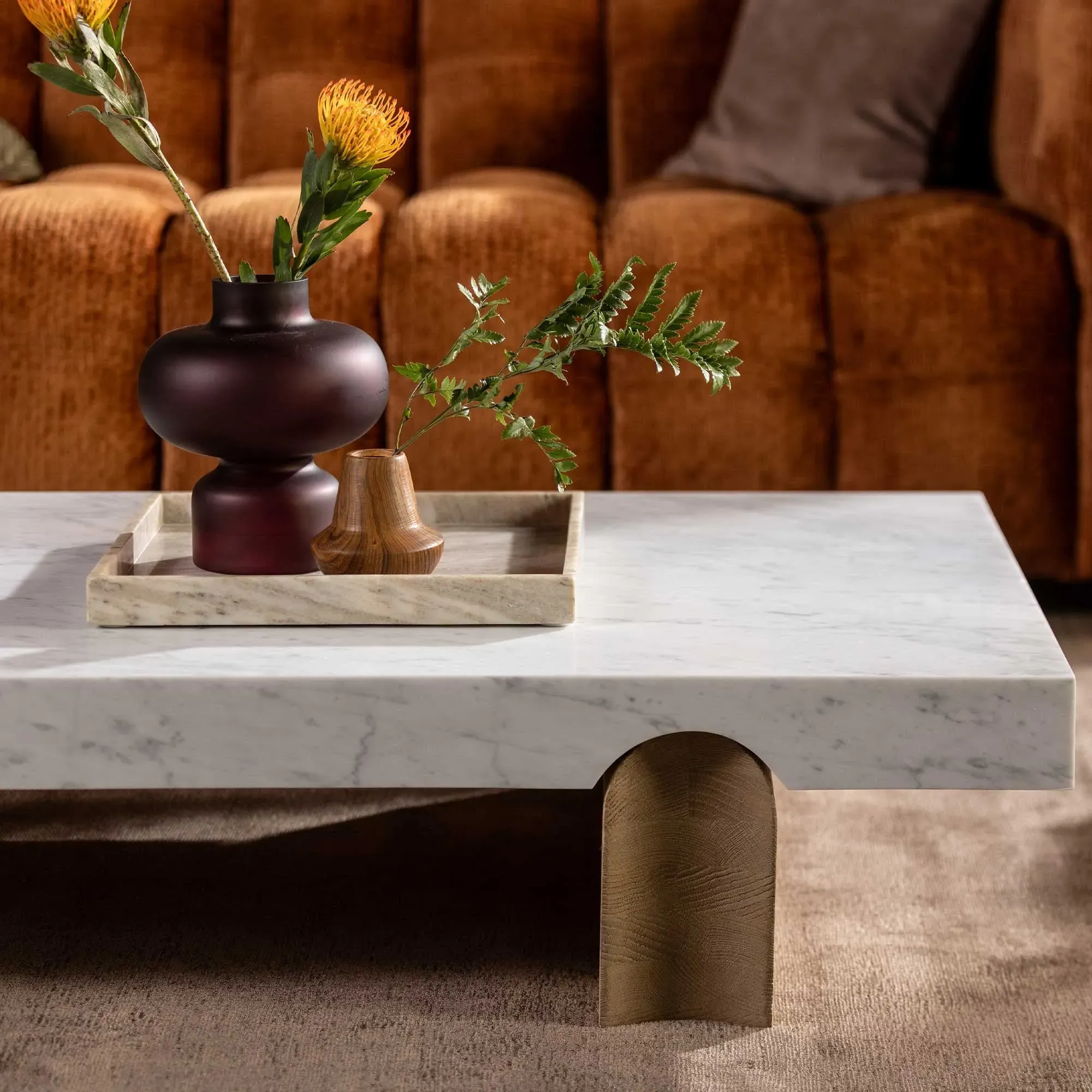 Aveline Coffee Table - Brown, Marble