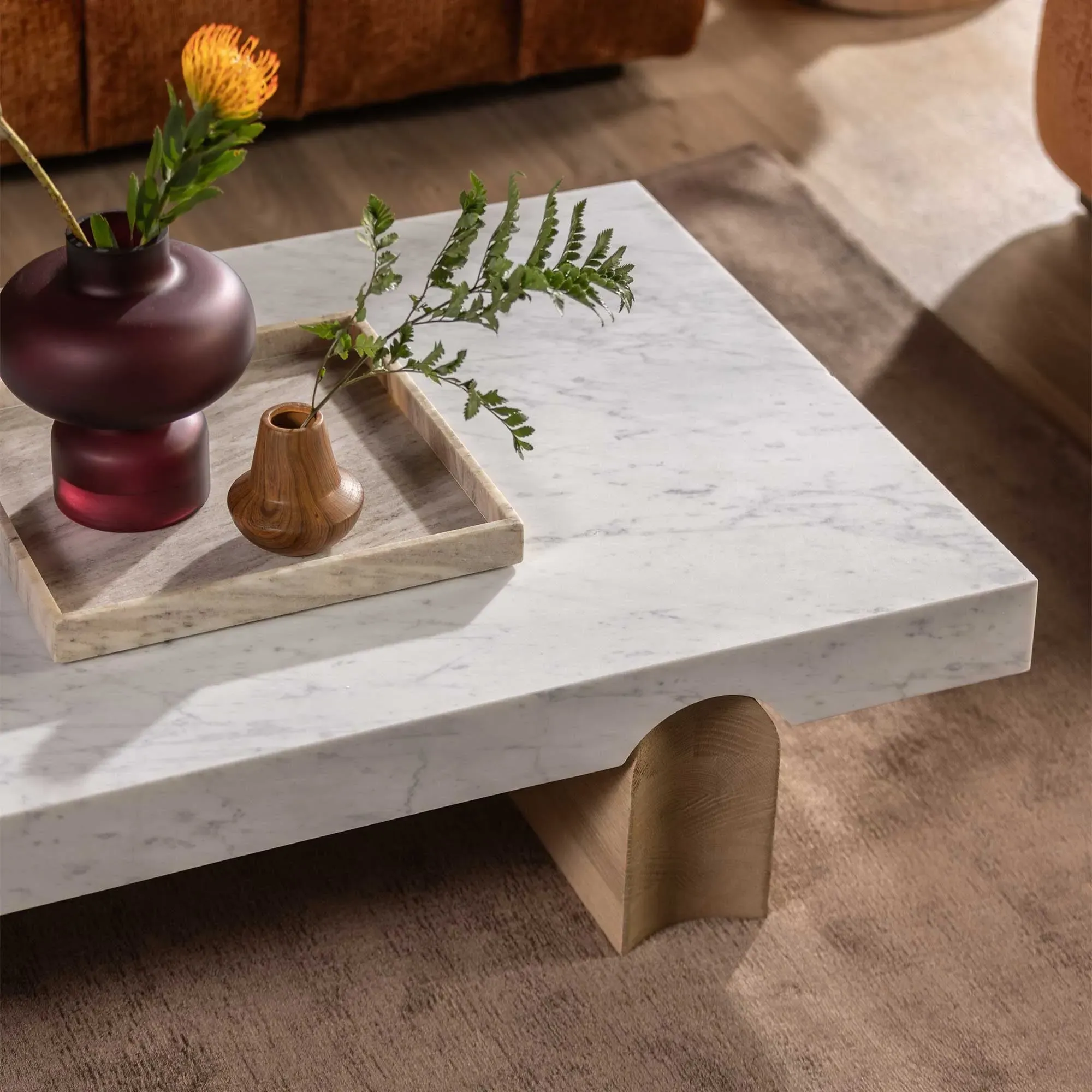 Aveline Coffee Table - Brown, Marble