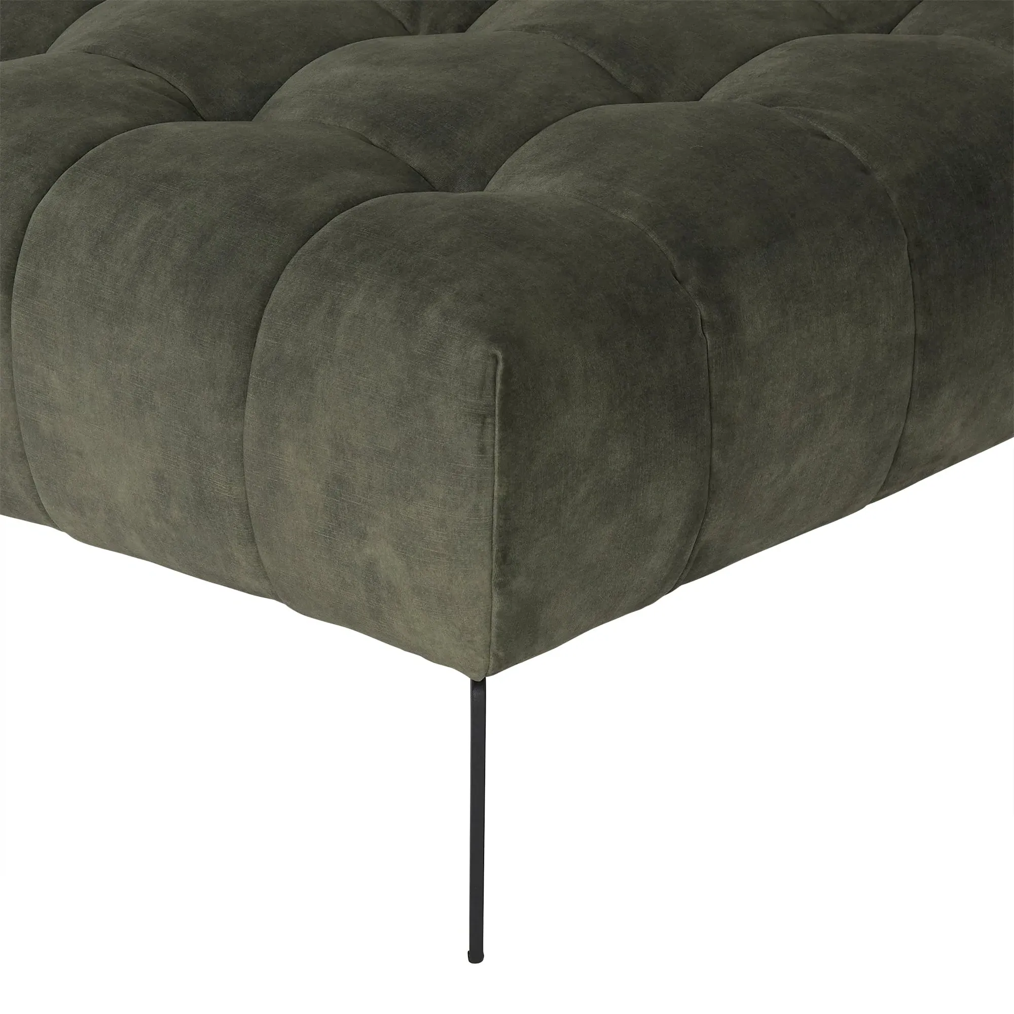 Azalea Footstool - Green, Fabric