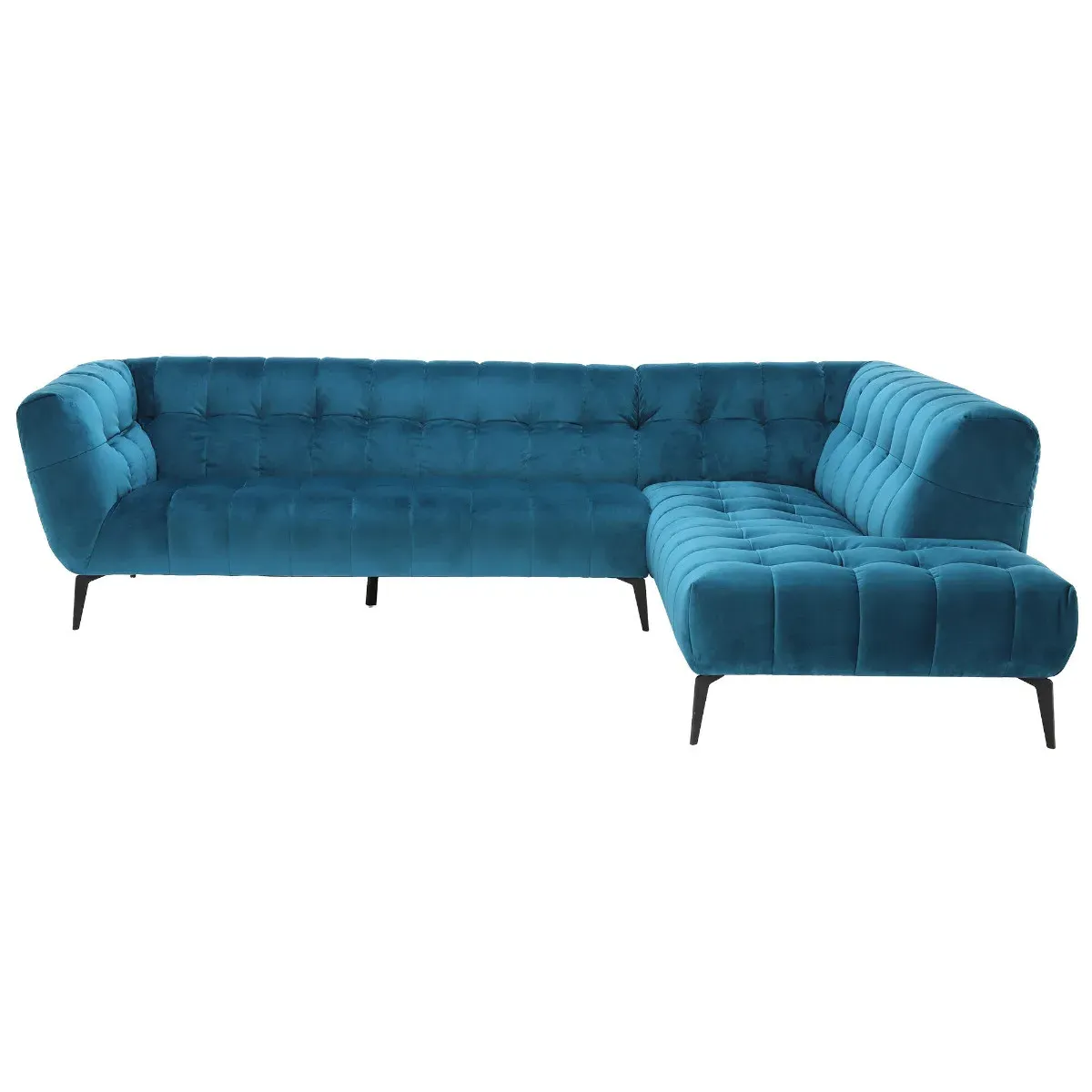 Azalea Left Corner Sofa with Chaise - Teal, Fabric