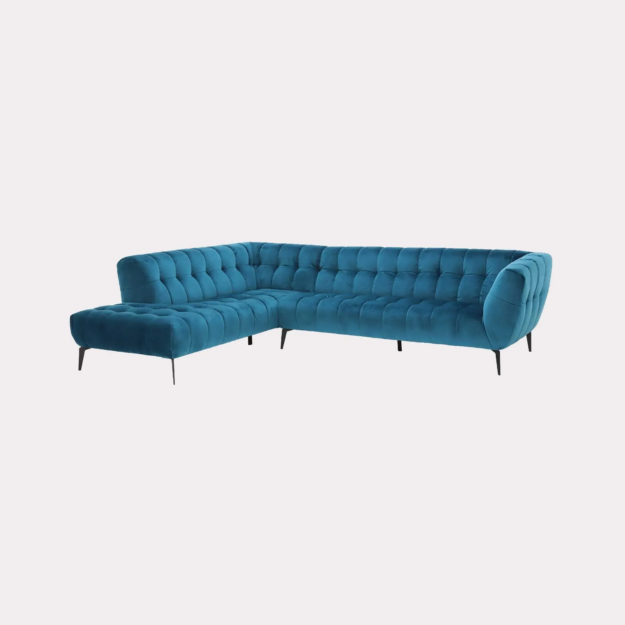 Azalea Right Corner Sofa with Chaise - Blue