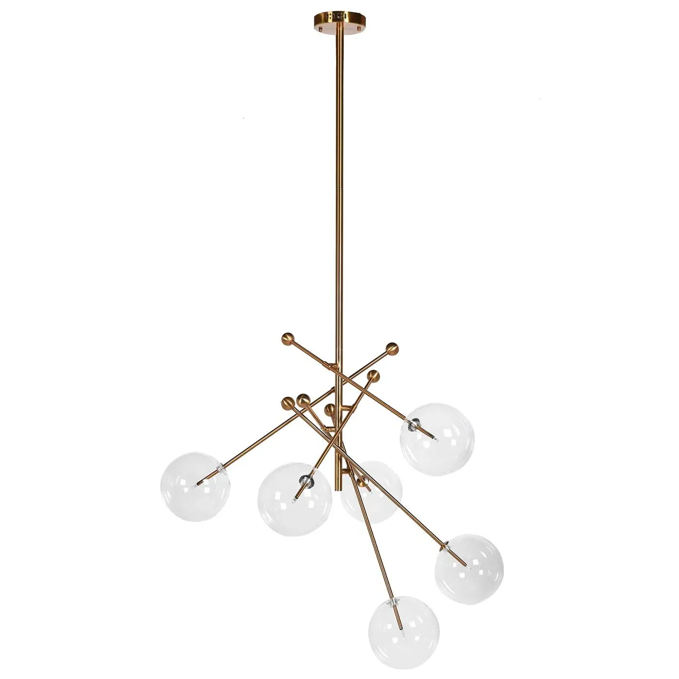 Ball Shade Pendant Light - Glass, Brass