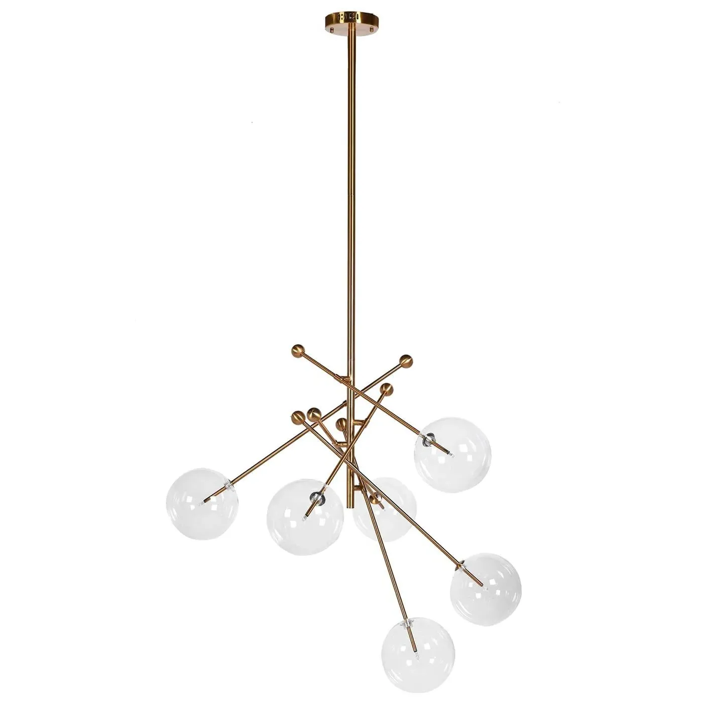 Ball Shade Pendant Light - Glass, Brass