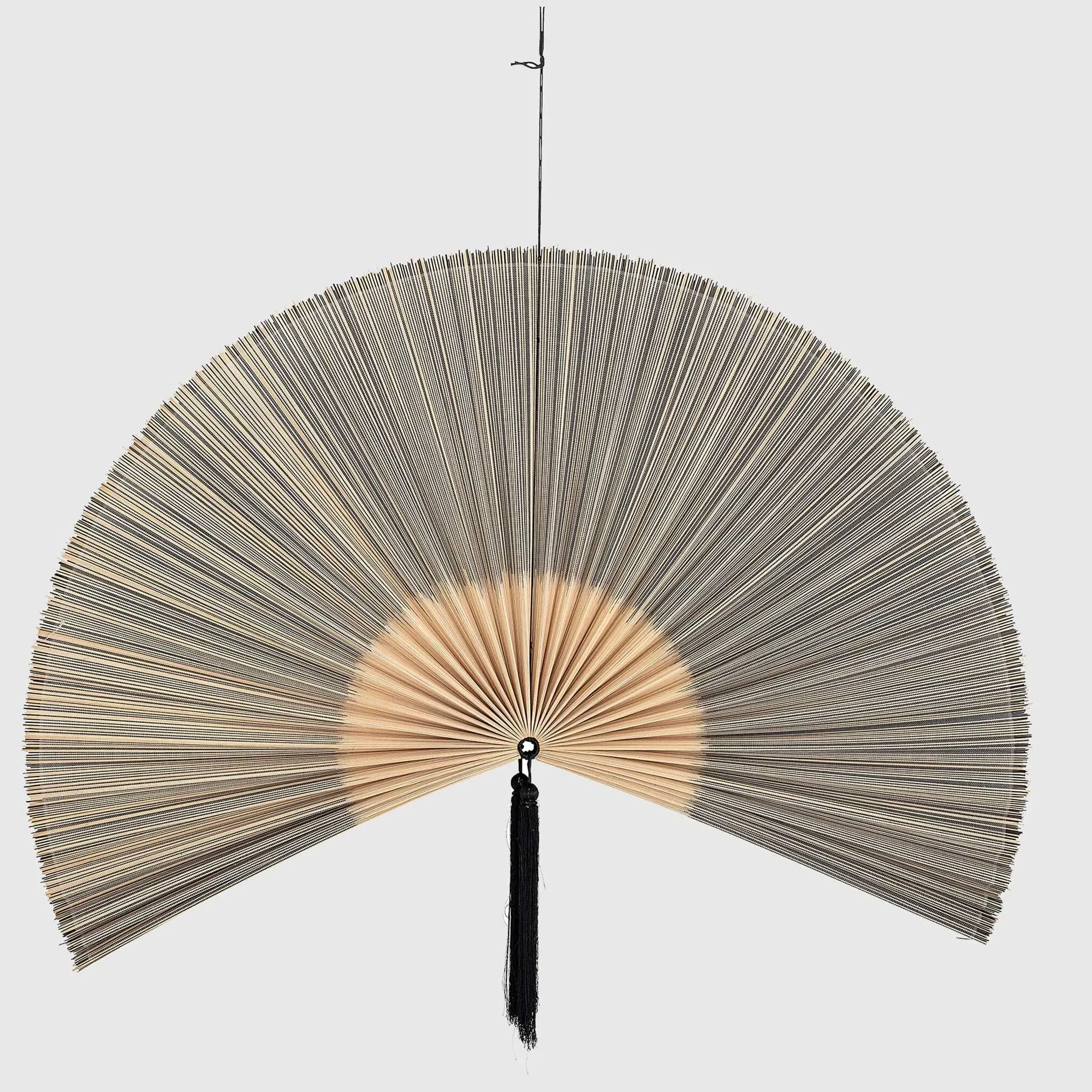 Bamboo Fan Wall Decor - Black image