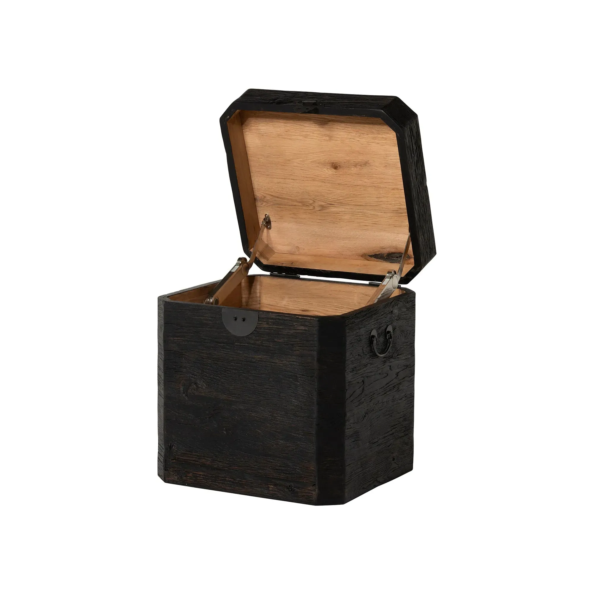 Banff Wooden Box Table - Brown, Oak