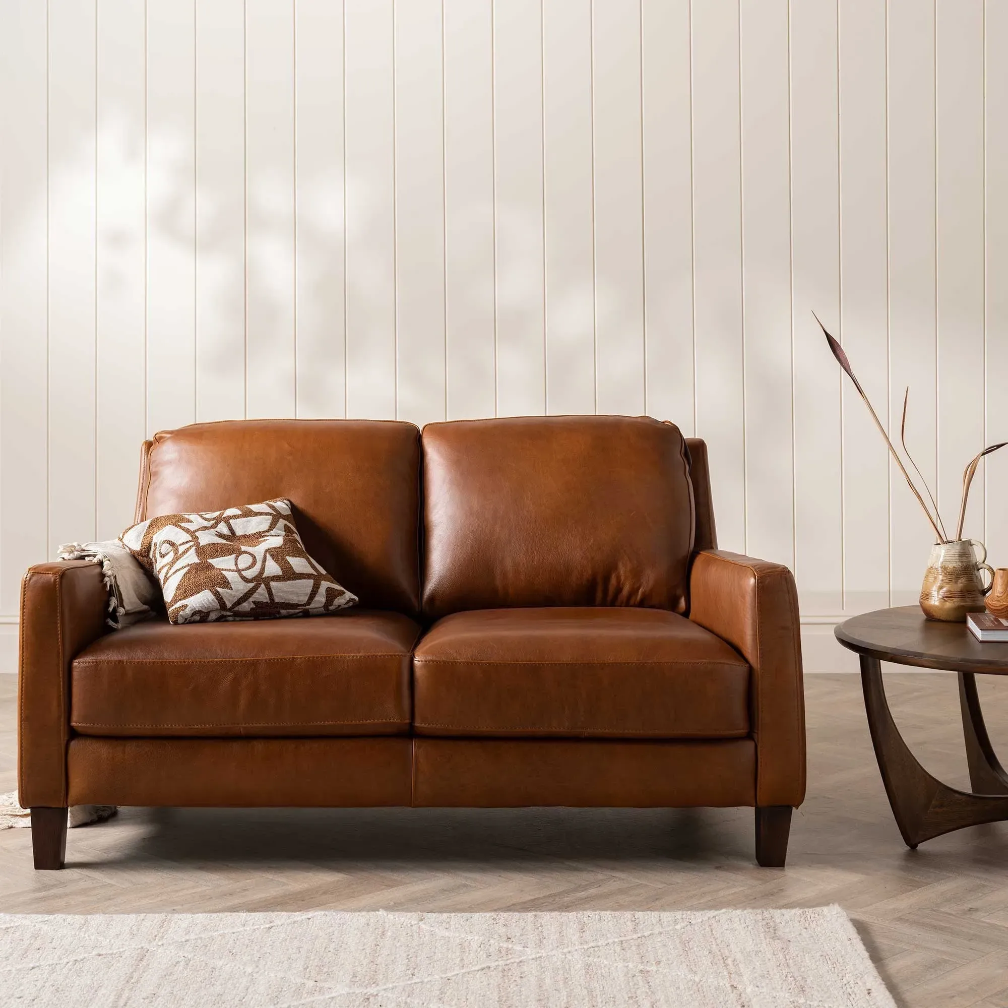 Barclay Loveseat Sofa - Brown, Leather