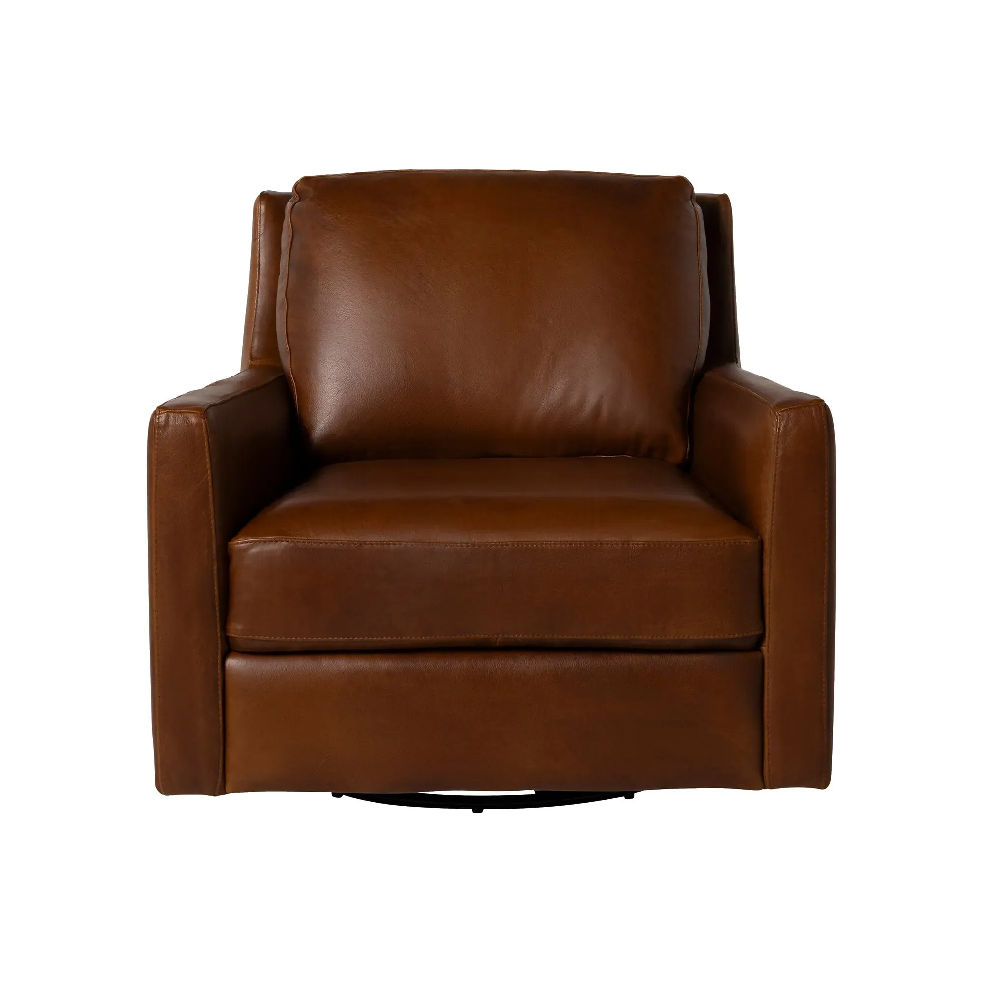 Barclay Swivel Armchair - Brown, Leather