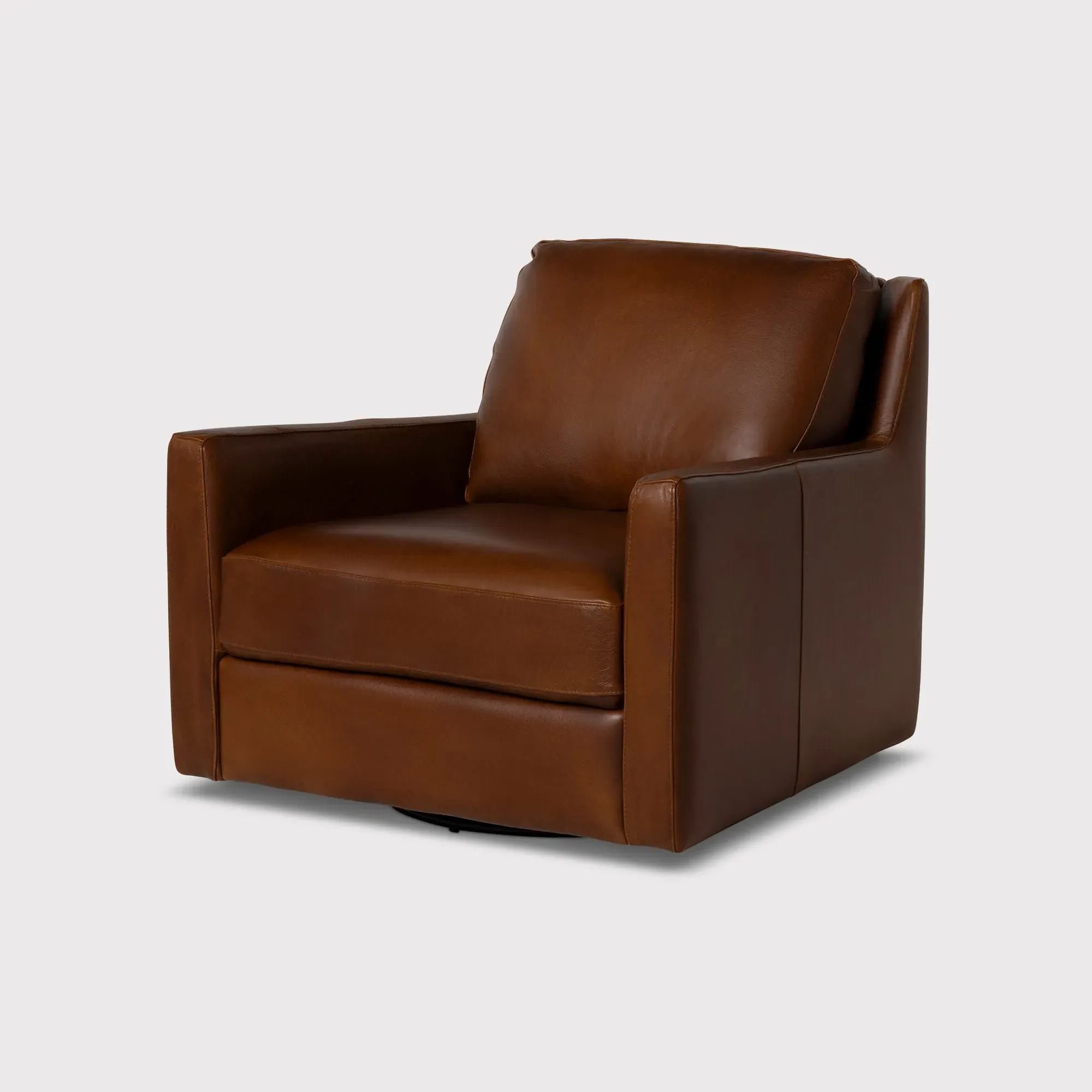 Barclay Swivel Armchair - Brown, Leather image