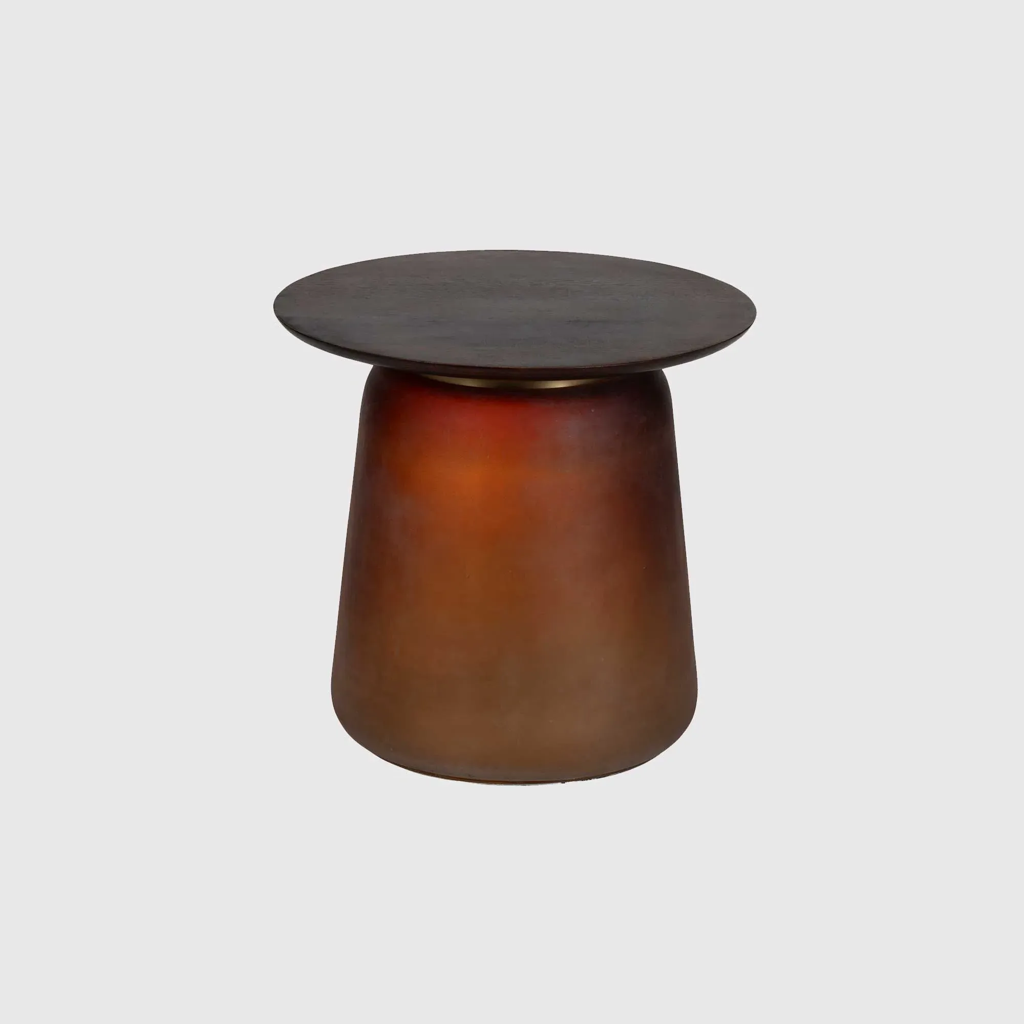 Bardi Round Coffee Table - Brown Glass, Mango Wood image