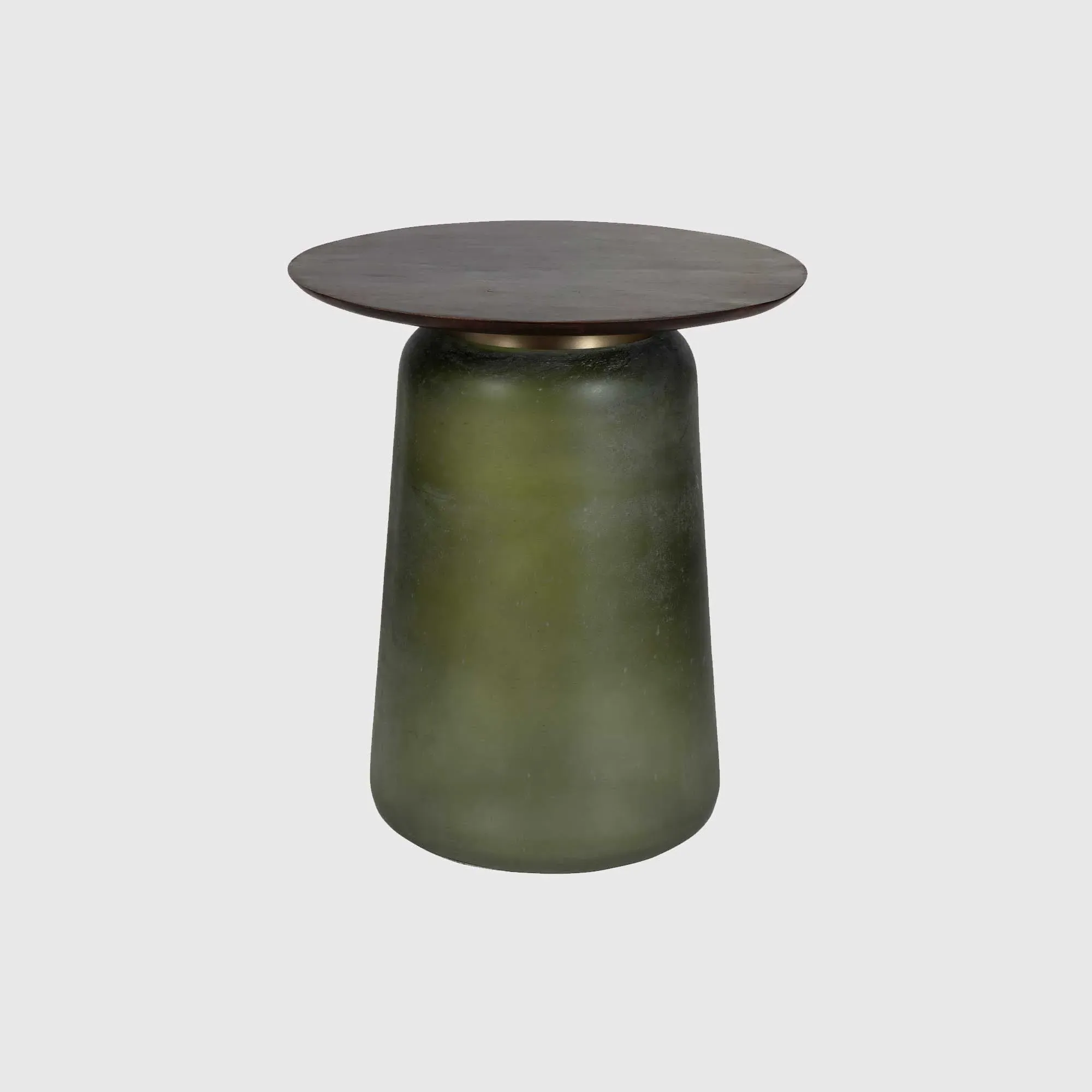 Bardi Round Coffee Table - Green Glass, Mango Wood