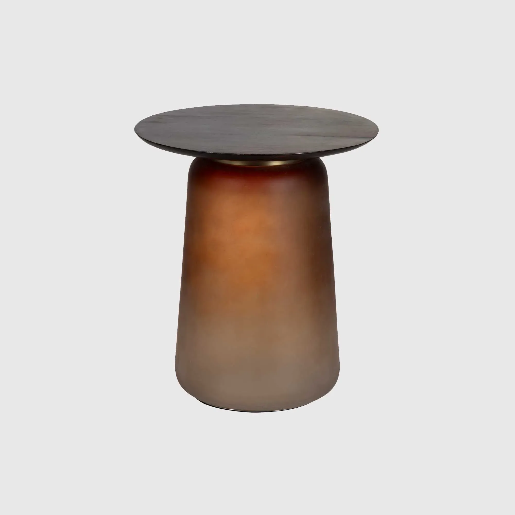 Bardi Round Lamp Table - Brown Glass image