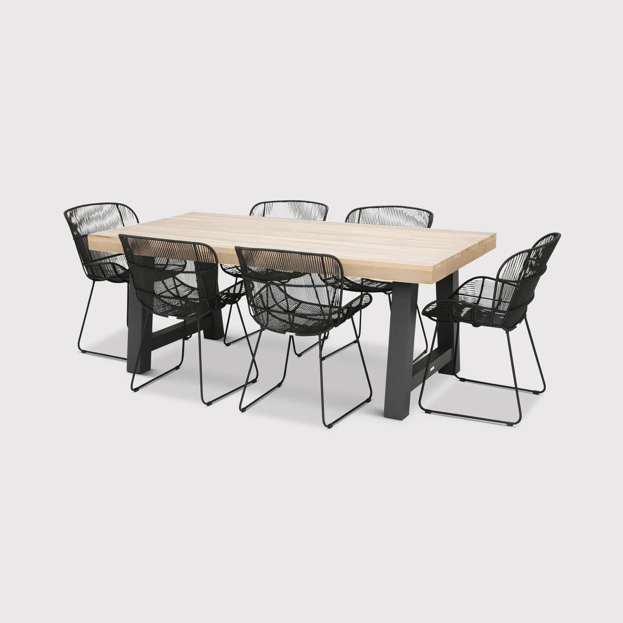 Beach Dining Table - Black, Teak