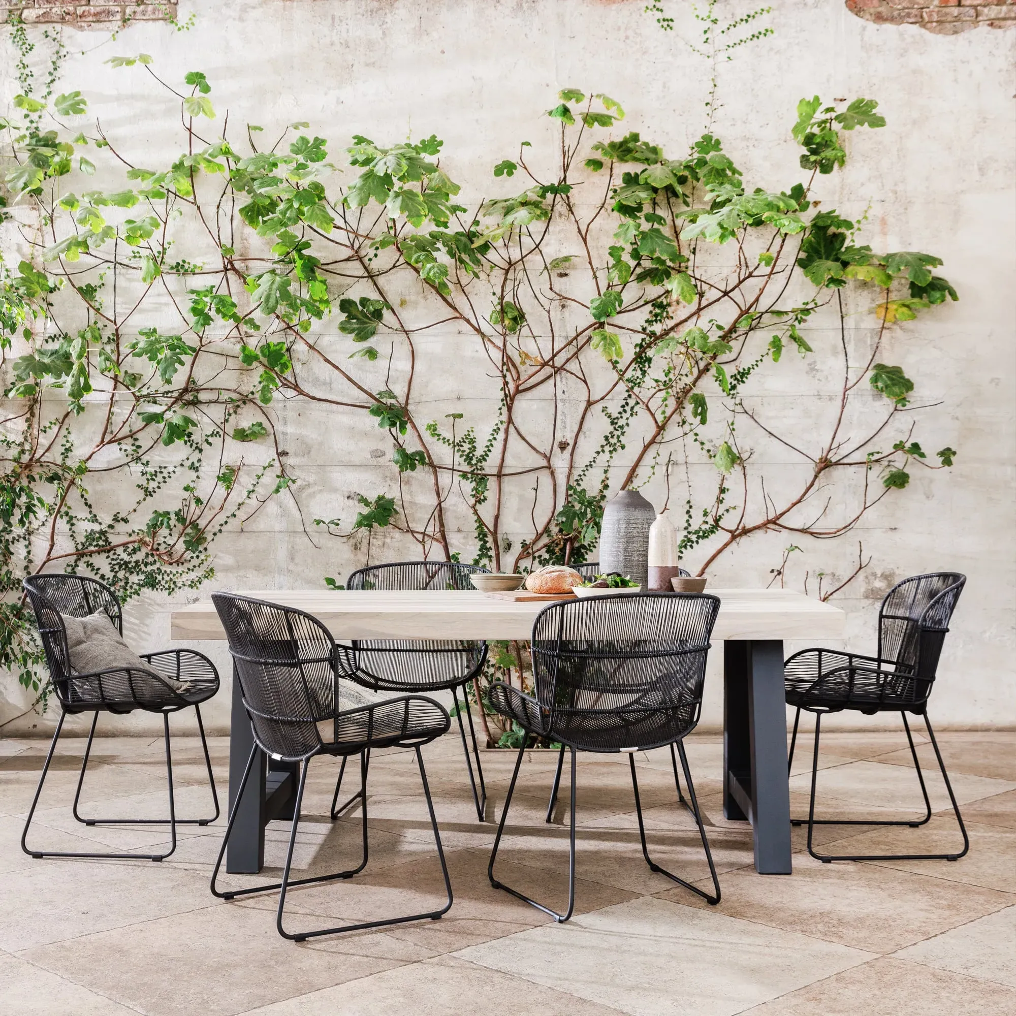 Beach Dining Table - Black, Teak image