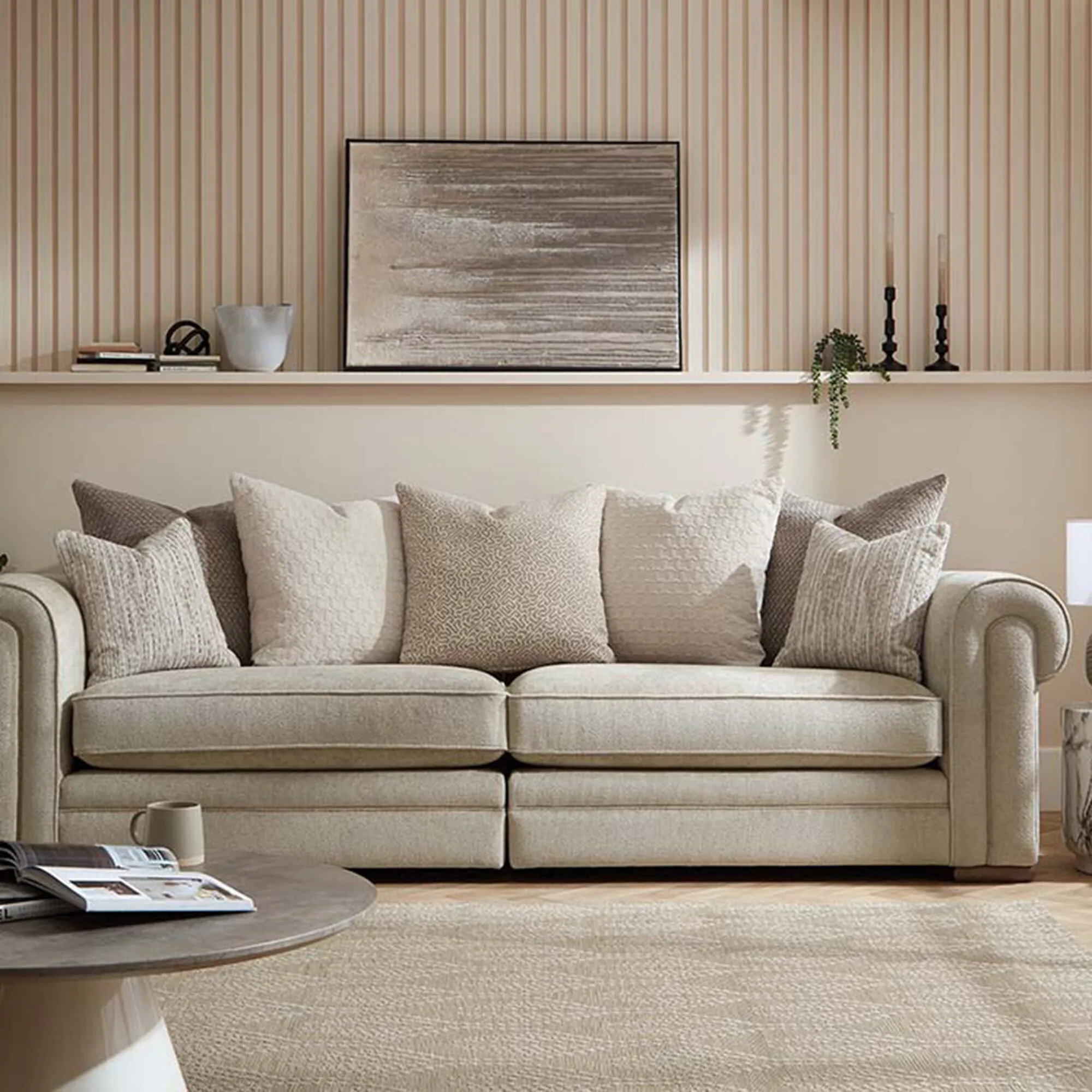 Beaumont Extra Large Split Sofa - Weathered Oak