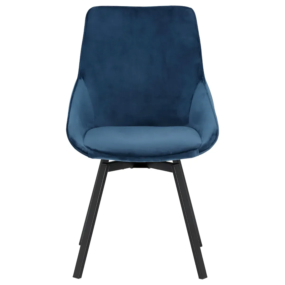 Beckton Swivel Dining Chair - Blue, Velvet