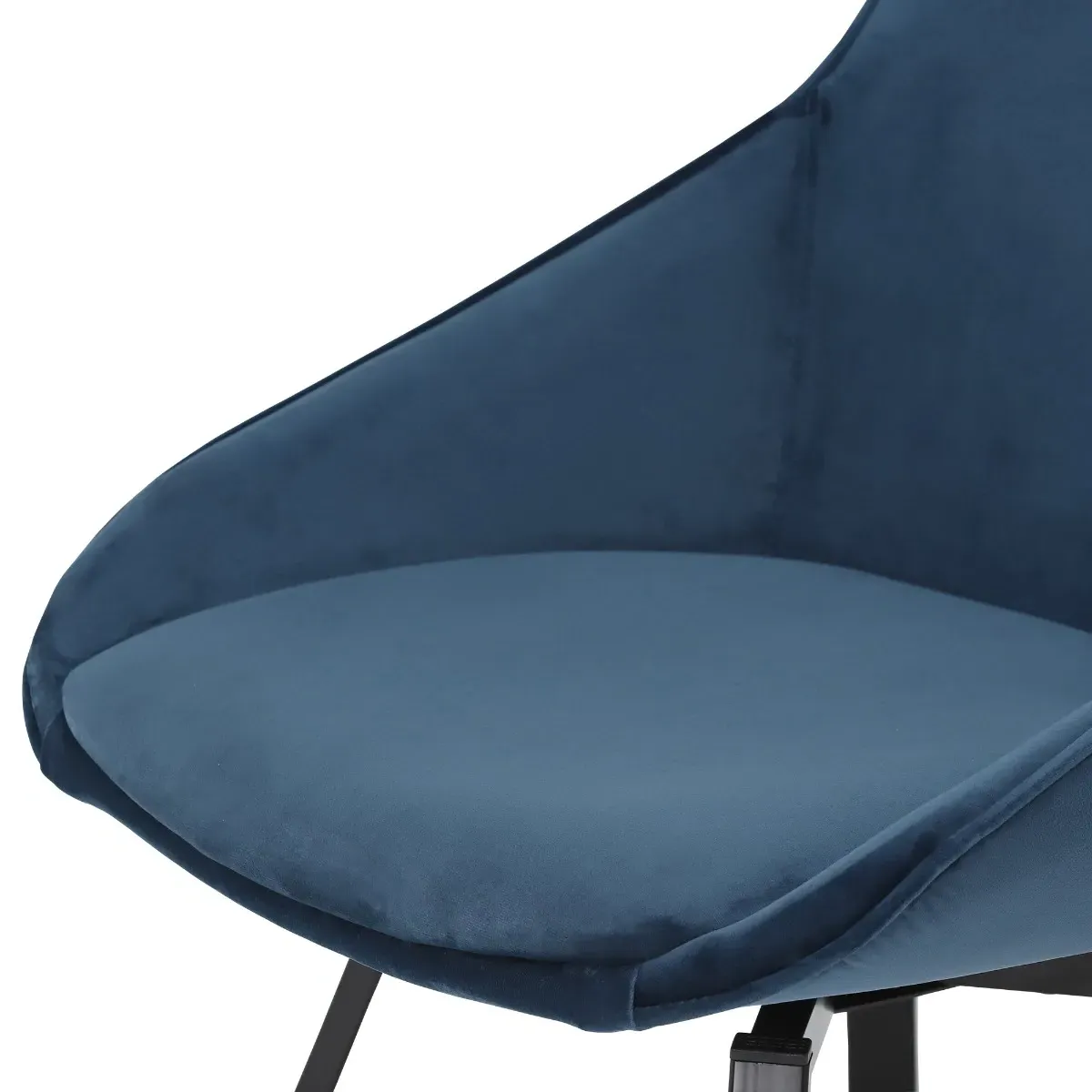 Beckton Swivel Dining Chair - Blue, Velvet