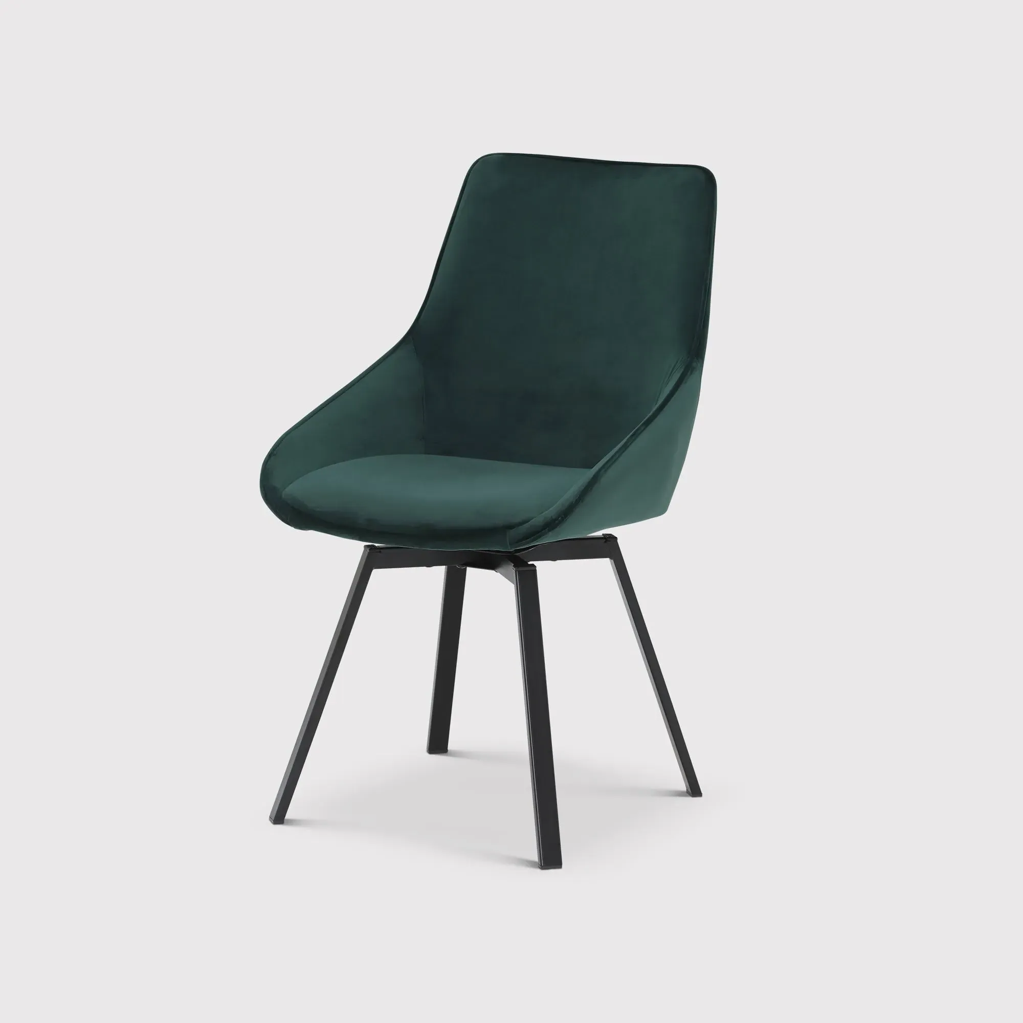 Beckton Swivel Dining Chair - Green, Velvet