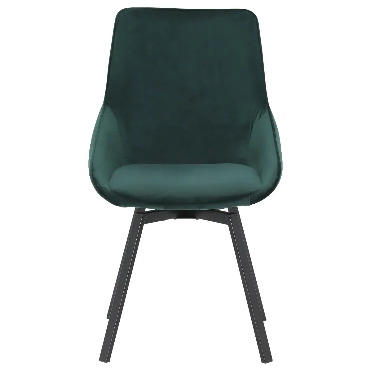 Beckton Swivel Dining Chair - Green, Velvet