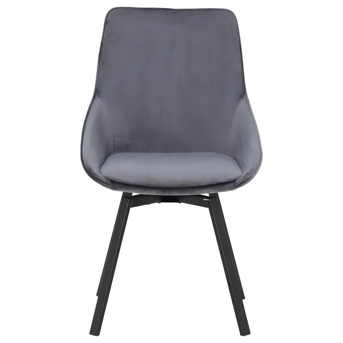 Beckton Swivel Dining Chair - Grey, Velvet