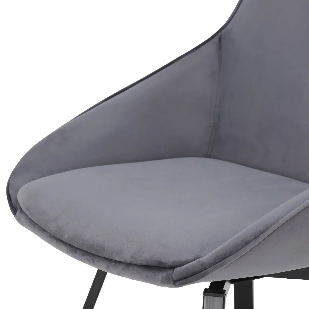 Beckton Swivel Dining Chair - Grey, Velvet