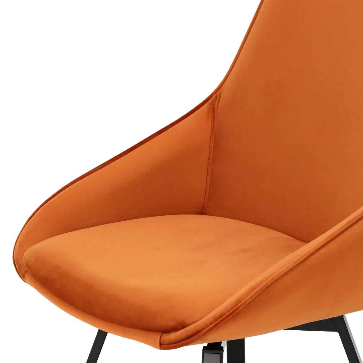 Beckton Swivel Dining Chair - Orange, Velvet