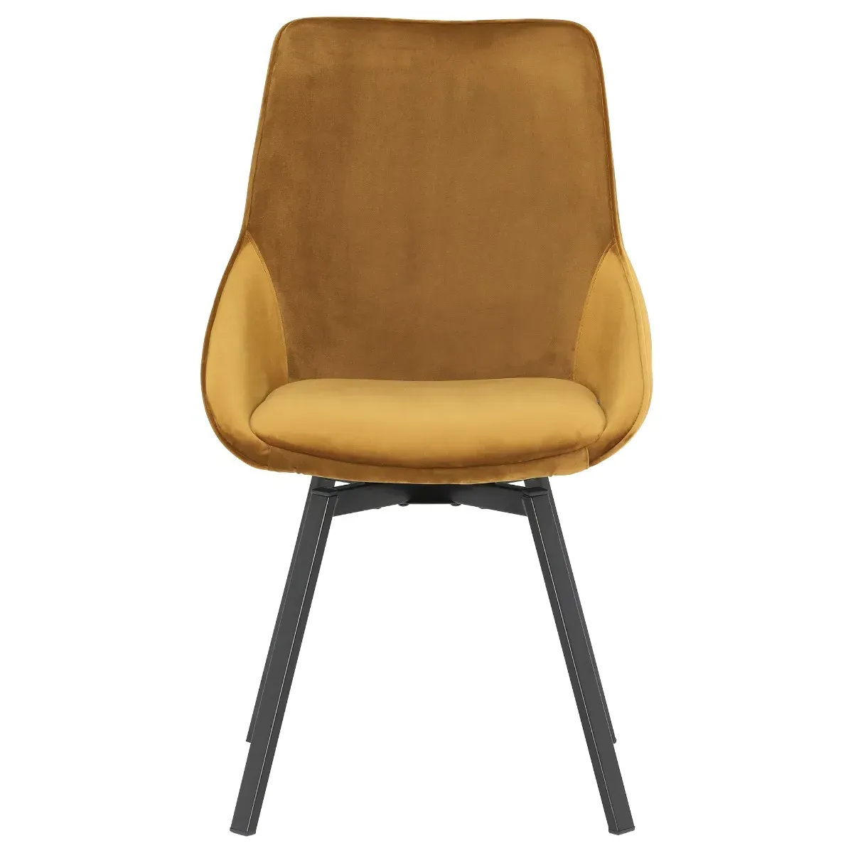Beckton Swivel Dining Chair - Yellow, Velvet