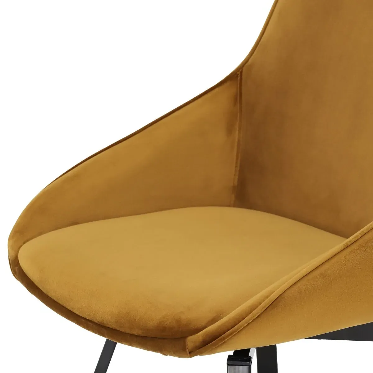 Beckton Swivel Dining Chair - Yellow, Velvet