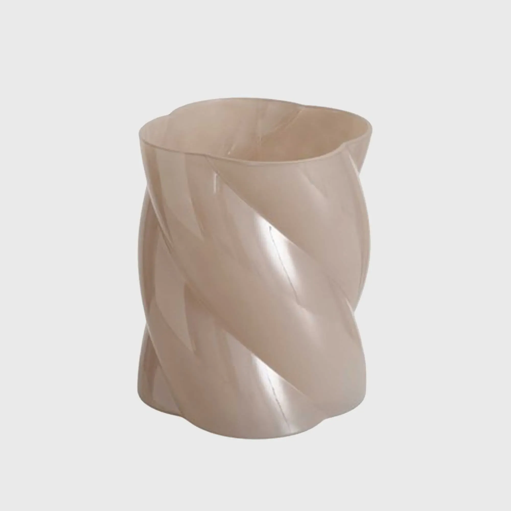 Beige Swirl Glass Vase - Neutral