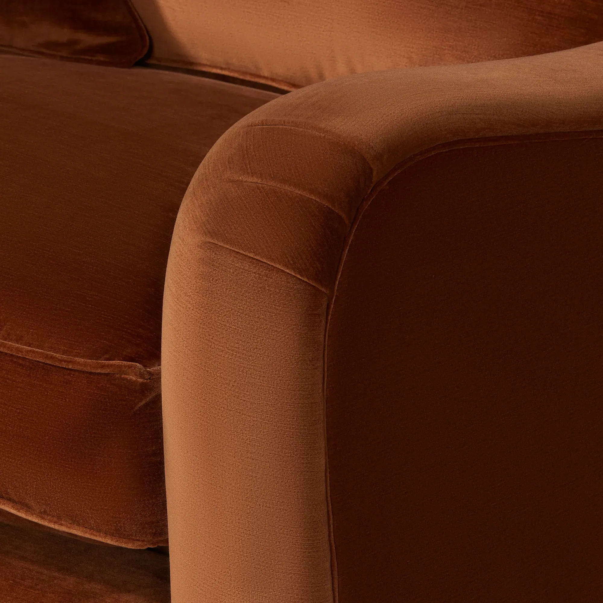 Benedict Loveseat Sofa - Orange, Fabric