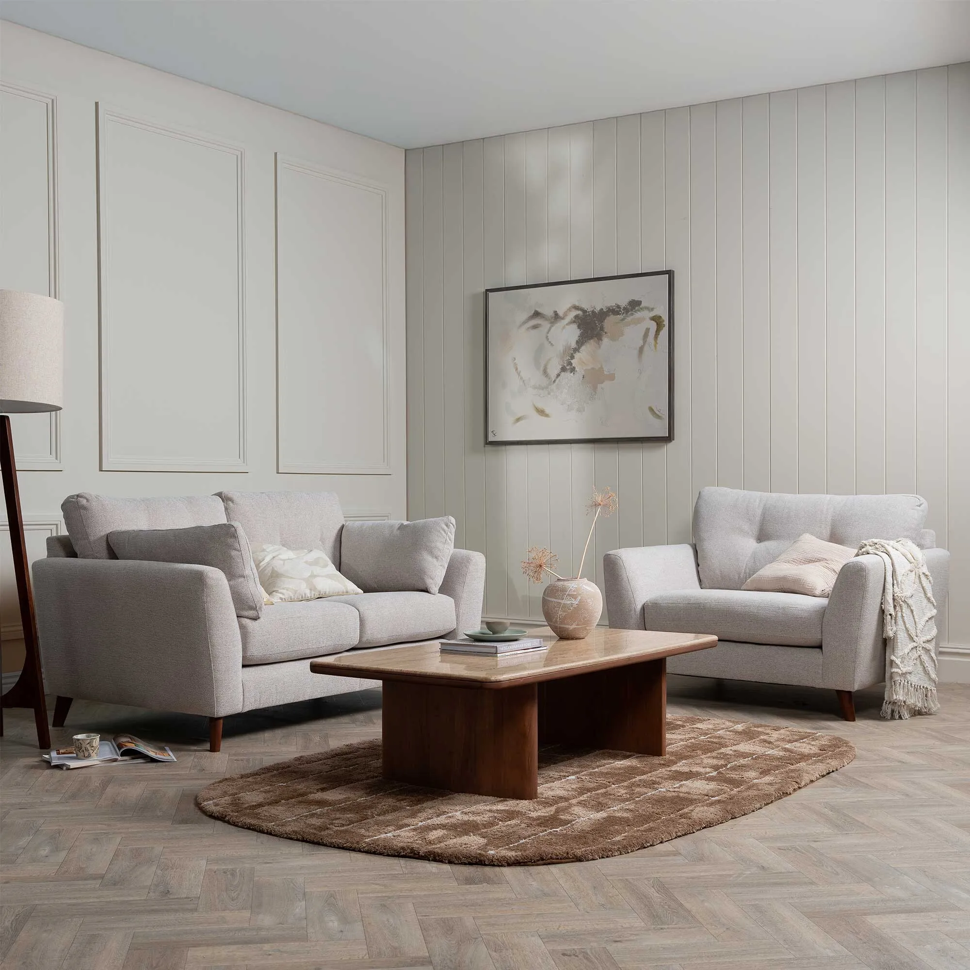 Benton Loveseat Sofa - Neutral, Fabric