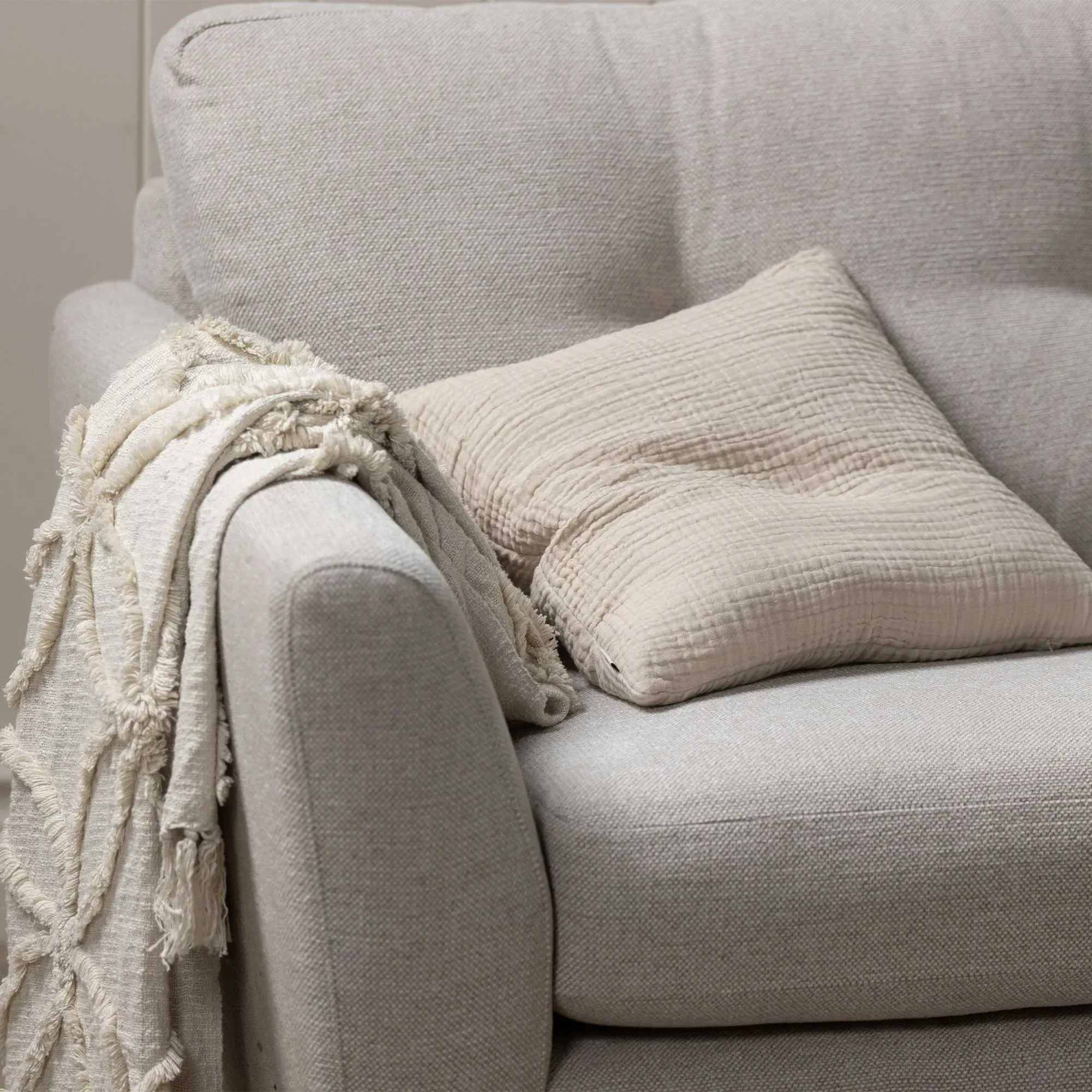 Benton Loveseat Sofa - Neutral, Fabric