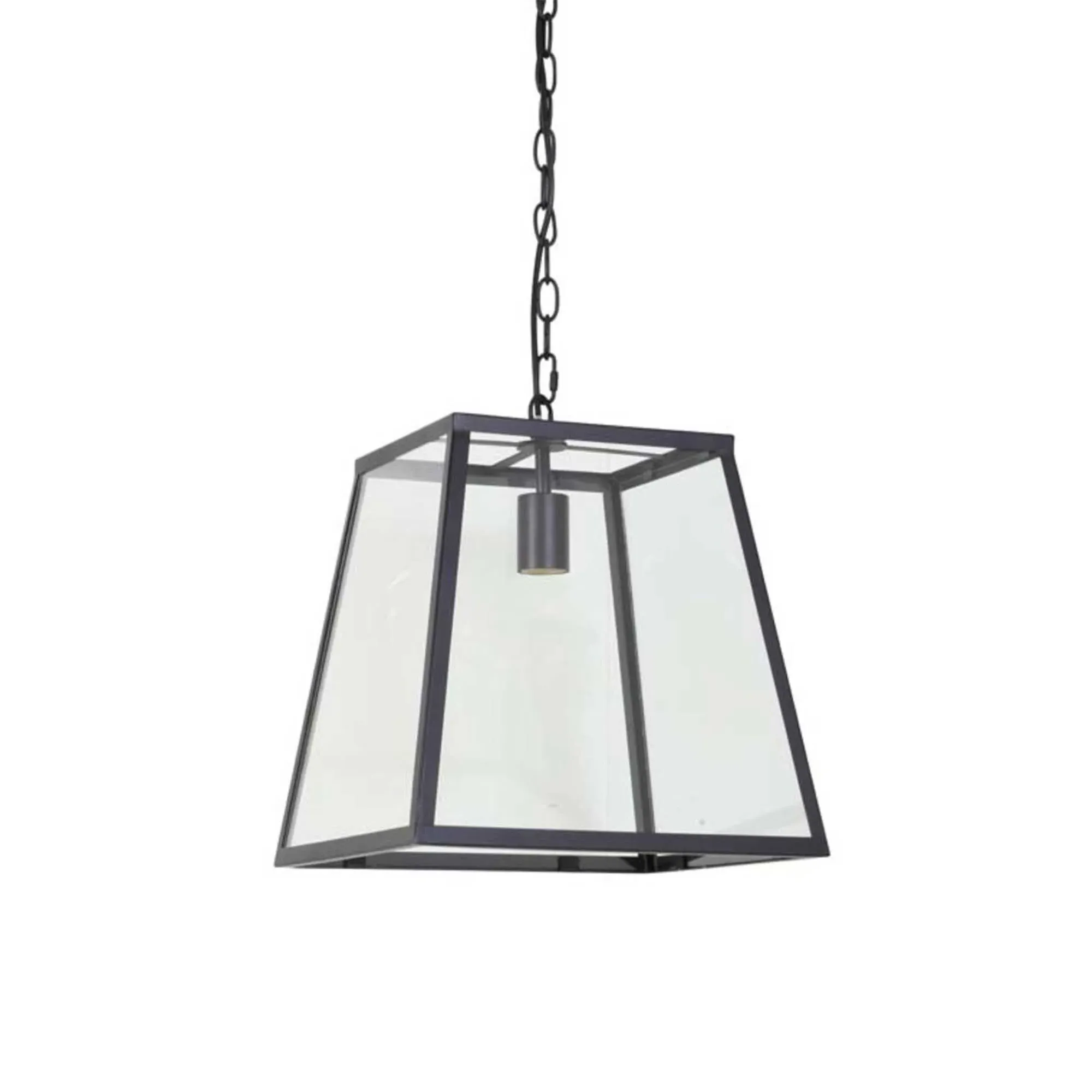 Black Lantern Pendant Light - Black, Glass
