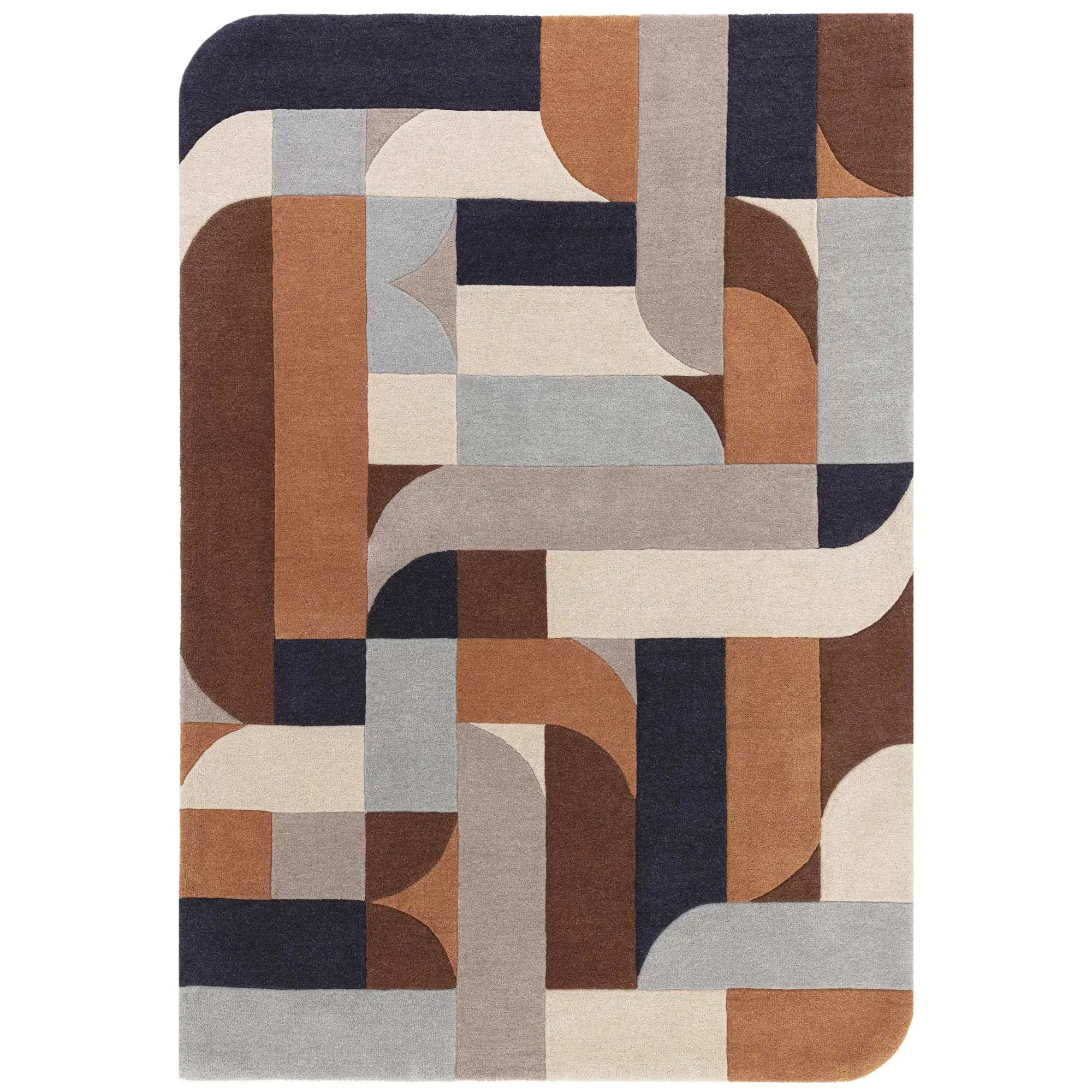 Blaise Square Rug - Orange, Wool