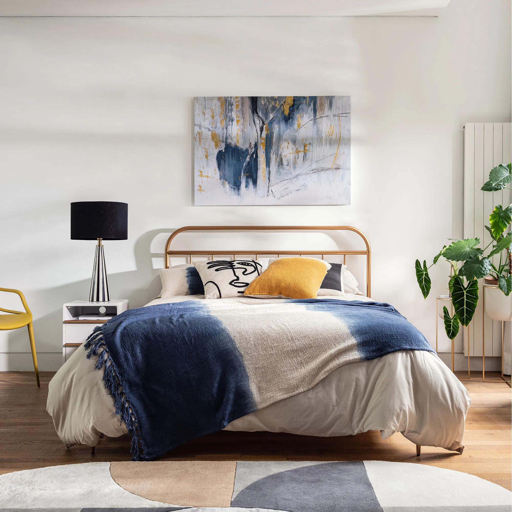 Blue Ombre Throw Blanket - Blue, Cotton