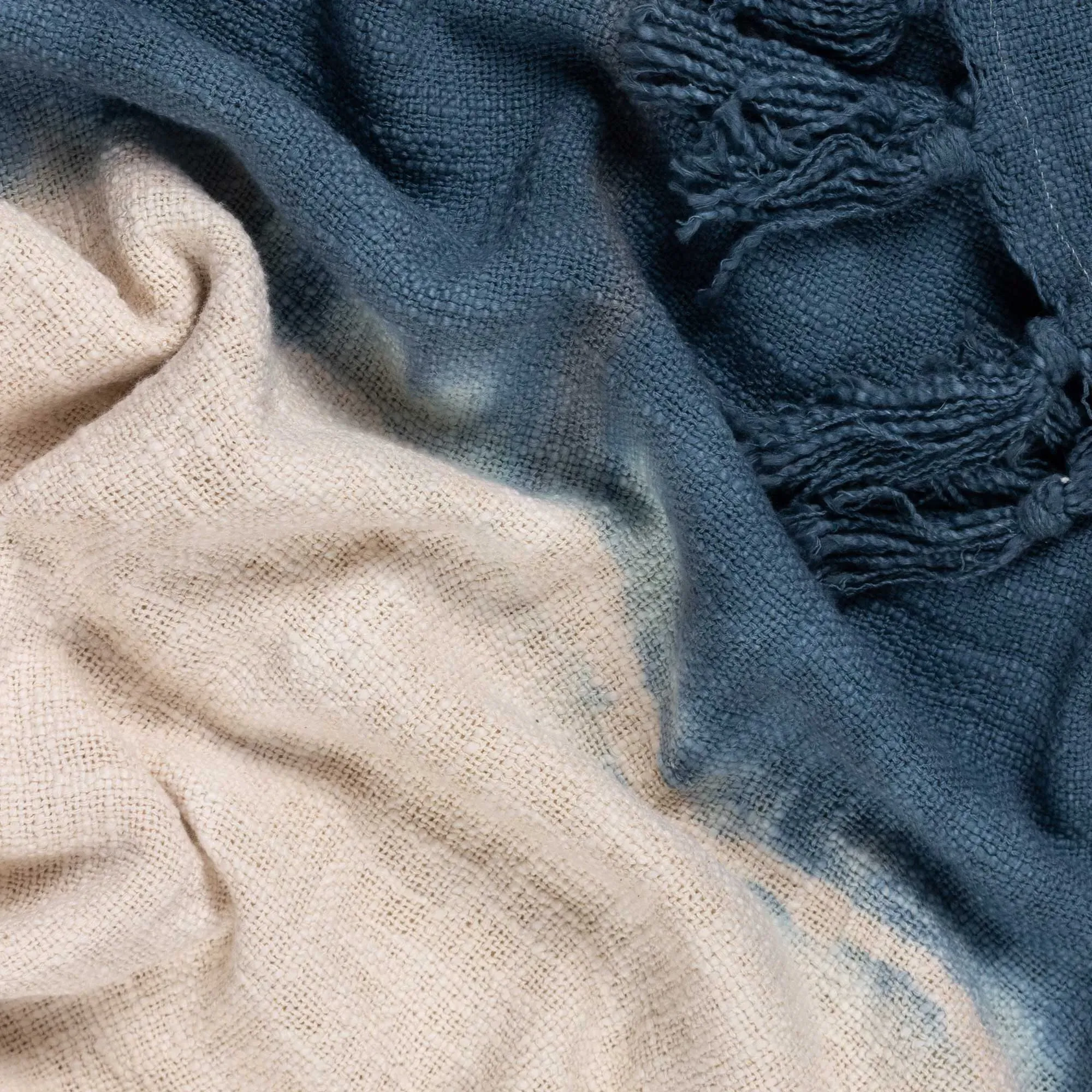 Blue Ombre Throw Blanket - Blue, Cotton