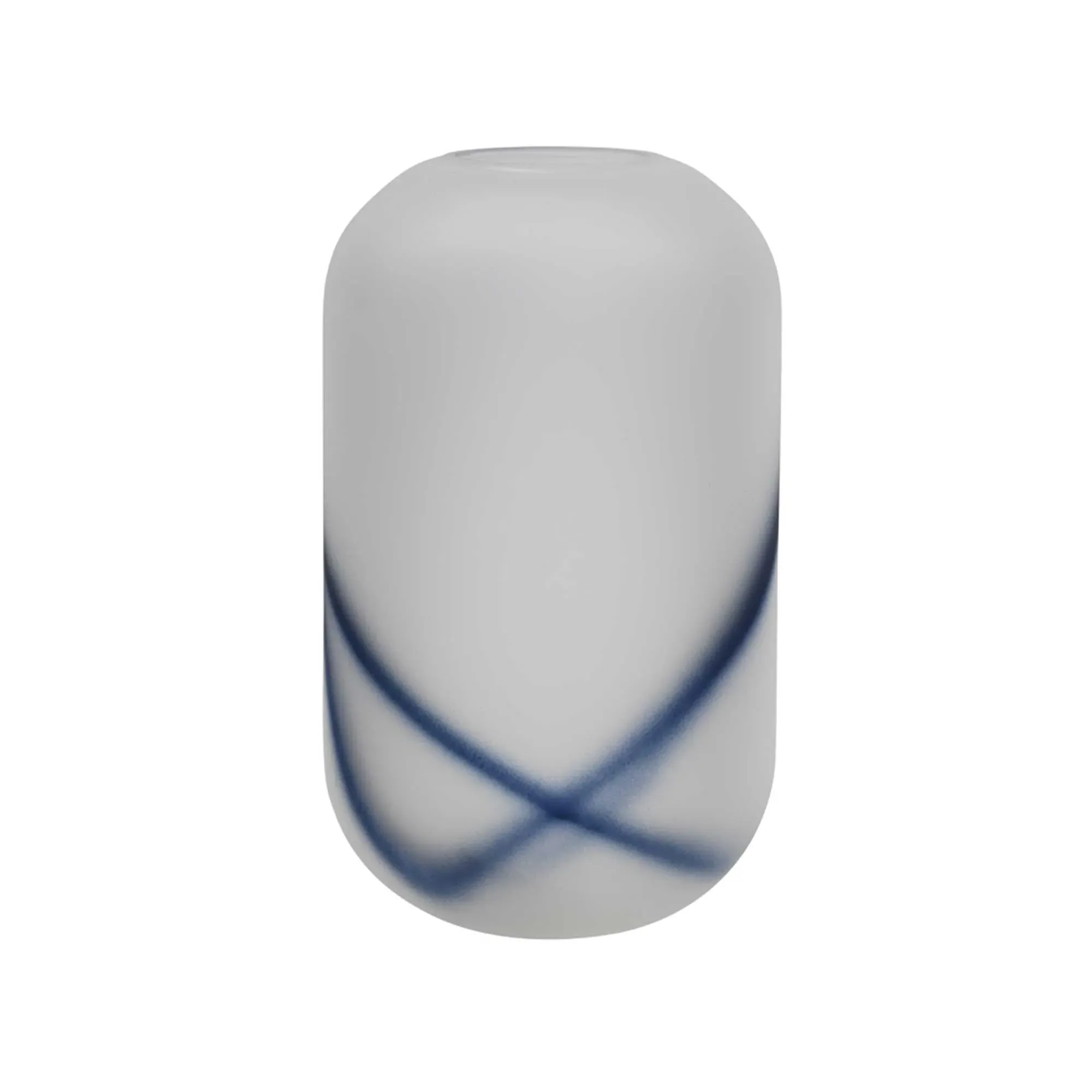 Blue Strand Vase - White, Glass image