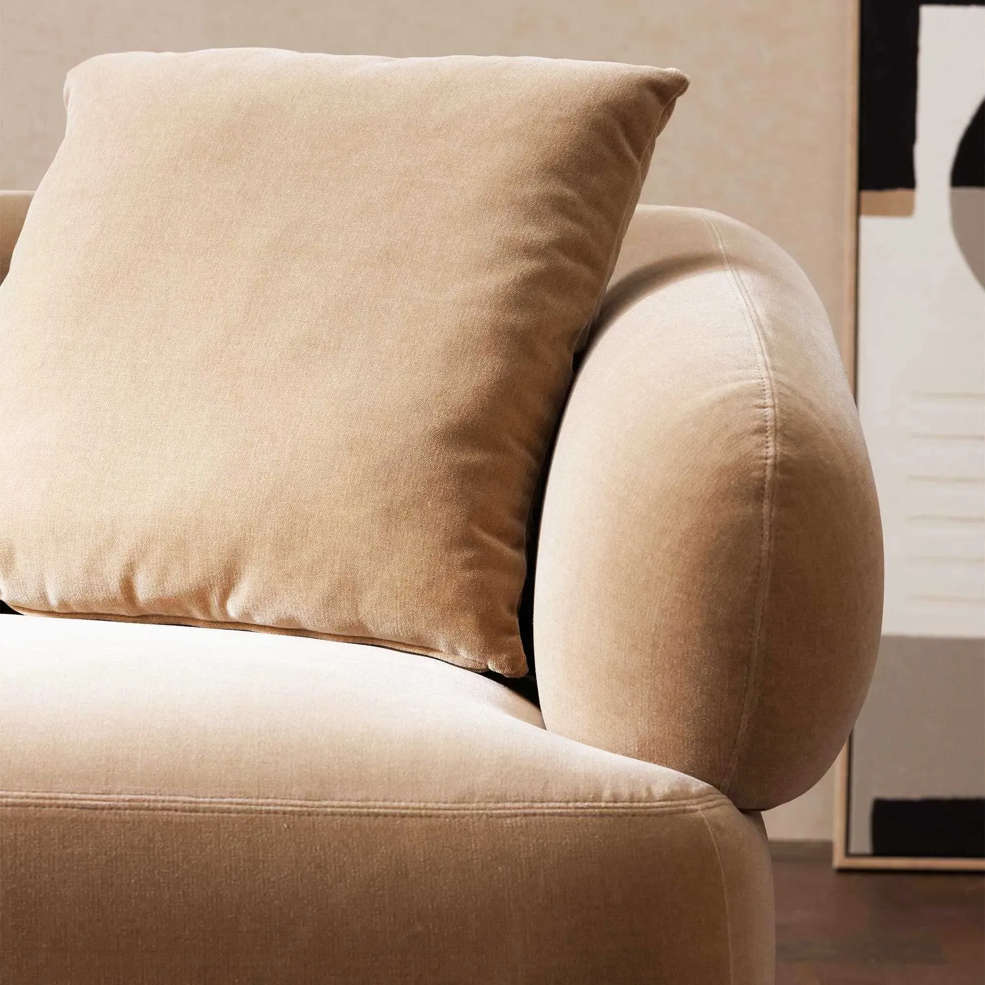 Blume 3-Seater Sofa - Brown, Fabric