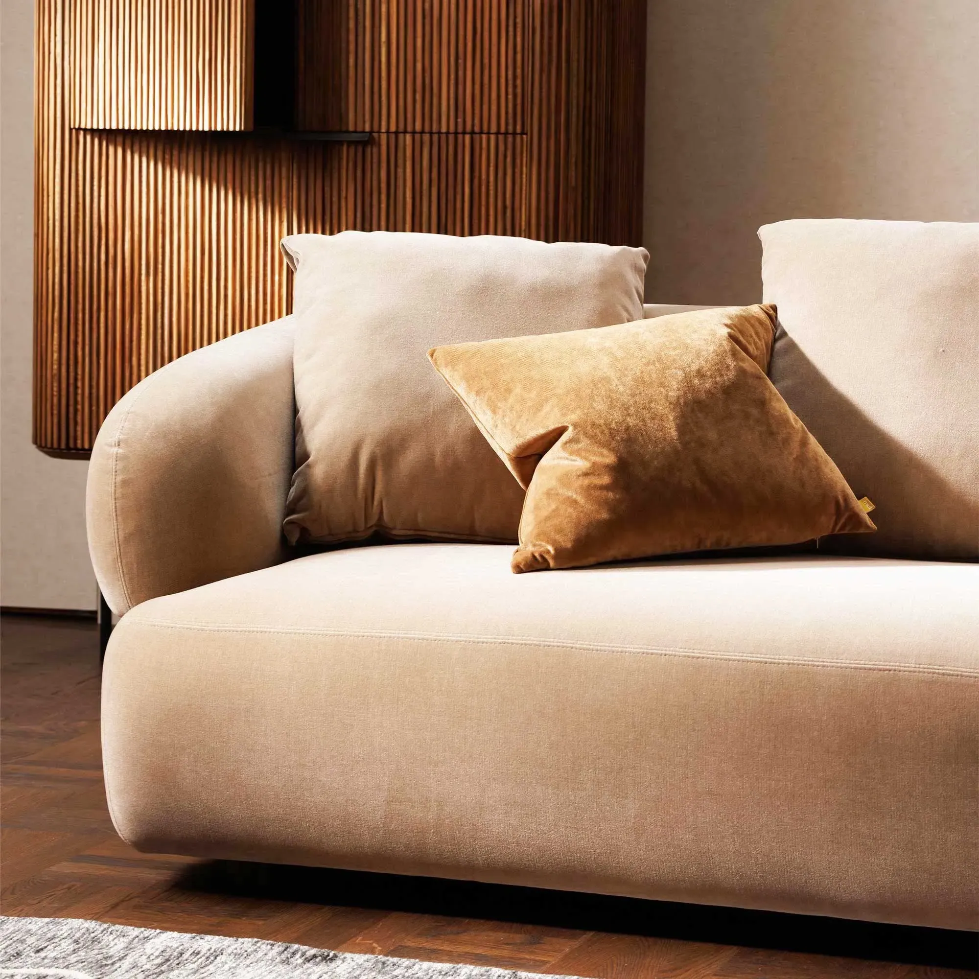 Blume 3-Seater Sofa - Brown, Fabric