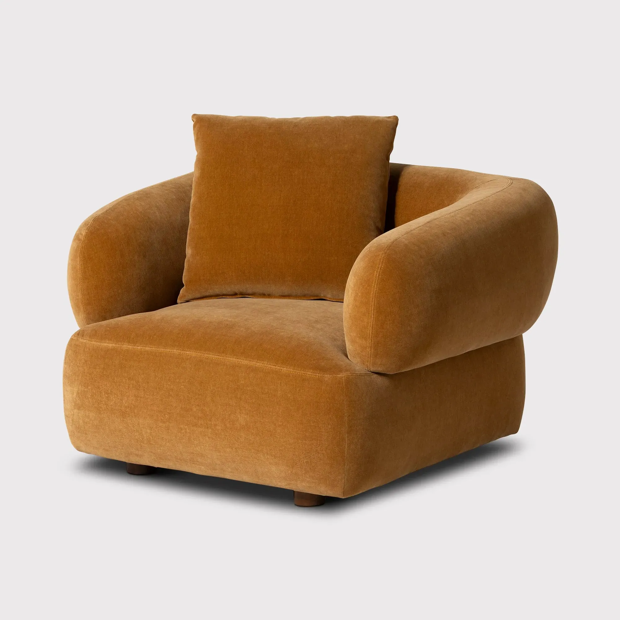 Blume Armchair - Brown, Fabric