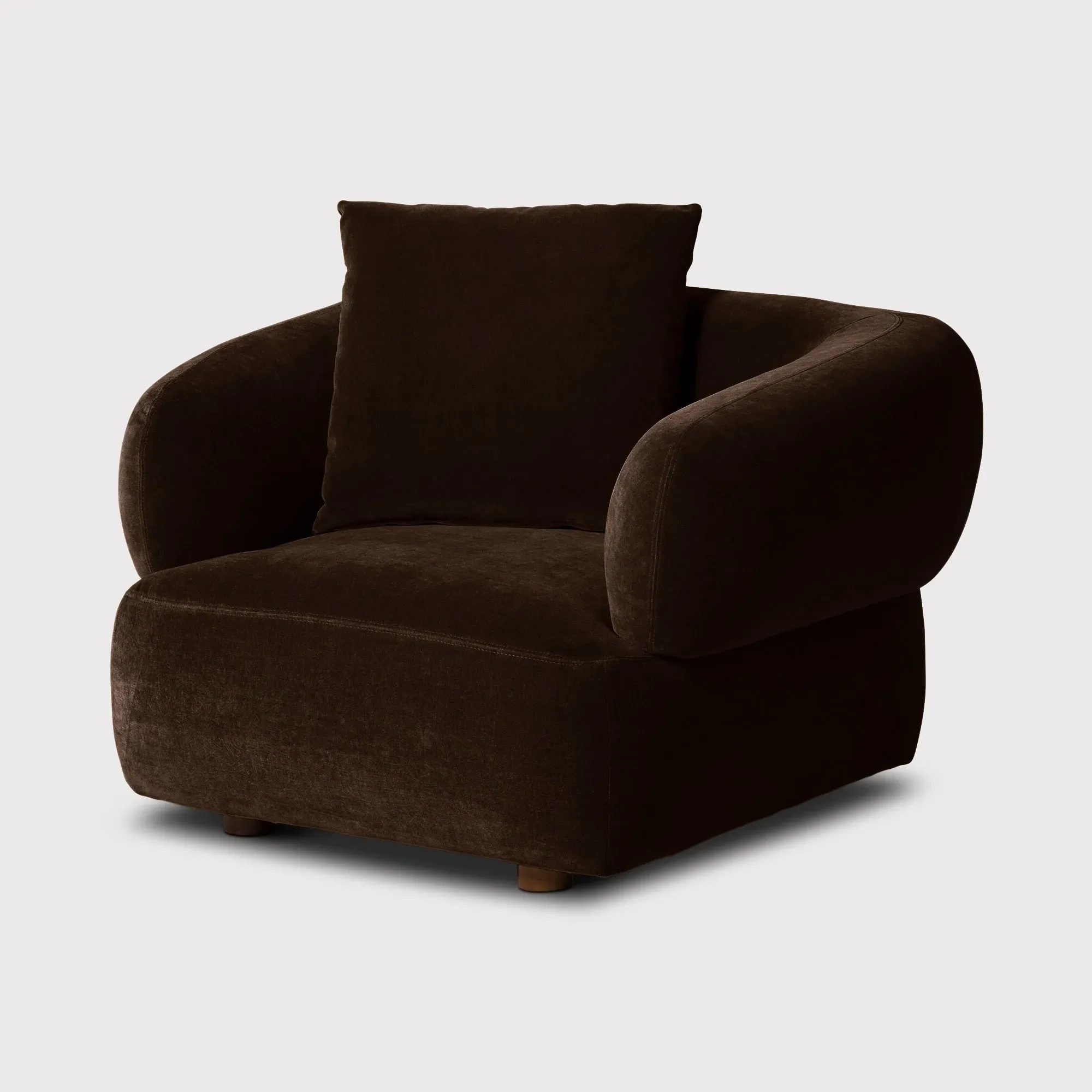 Blume Armchair - Brown, Fabric
