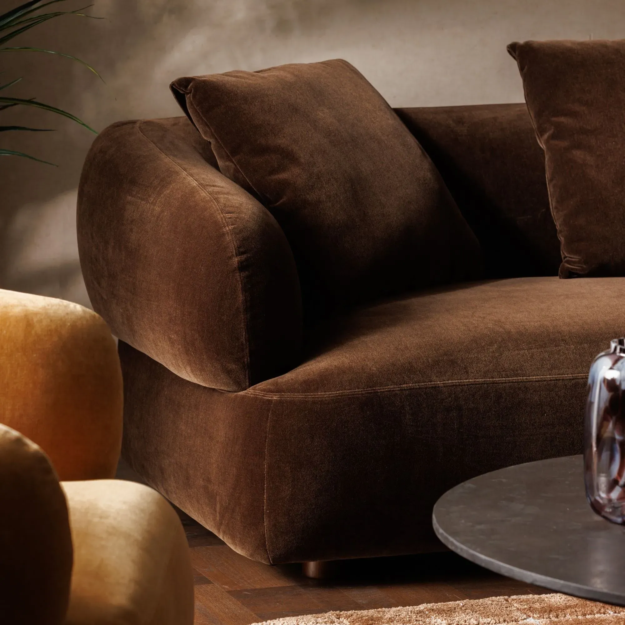 Blume LHF Chaise Corner Sofa - Brown