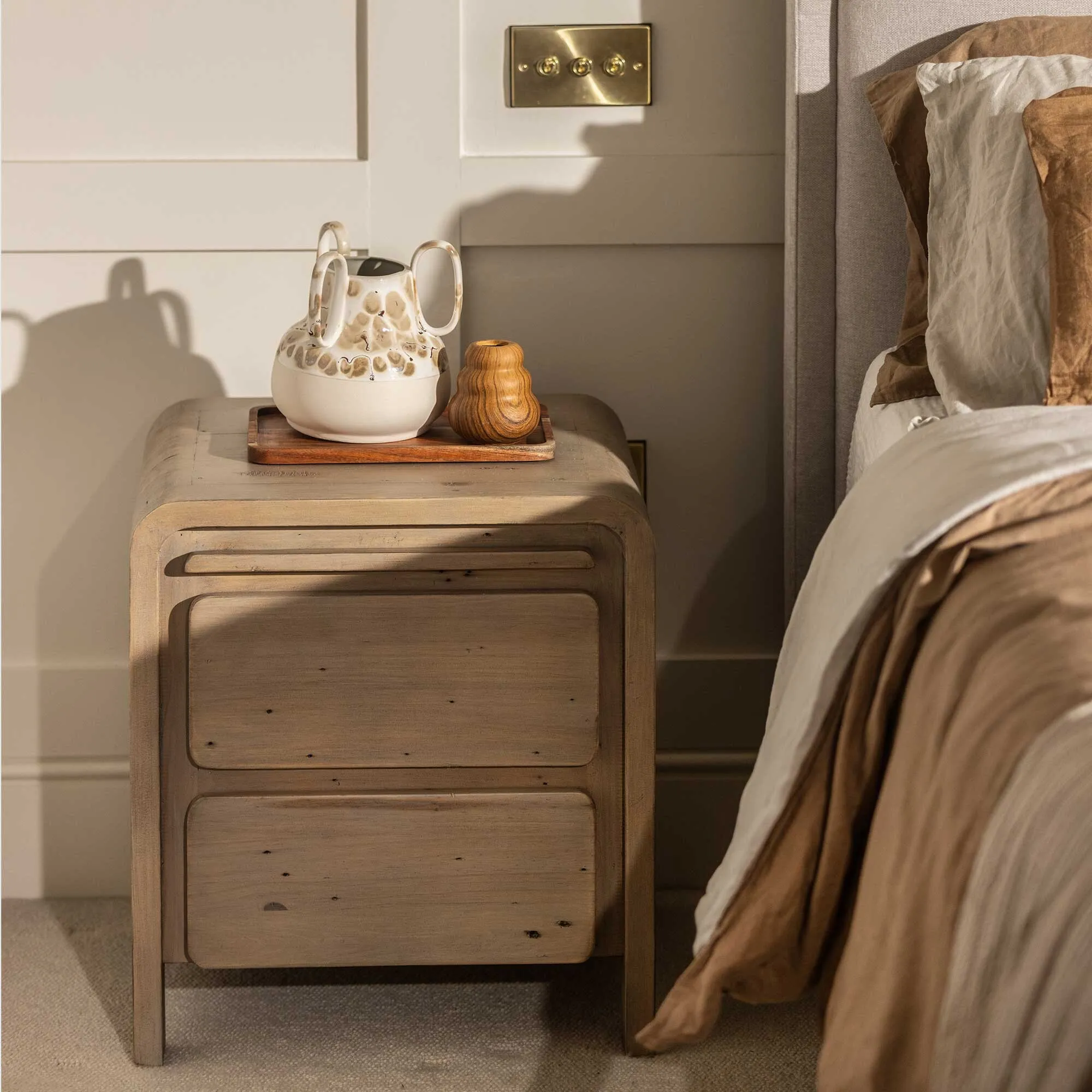 Blush Ceramic Handled Vase - Pink