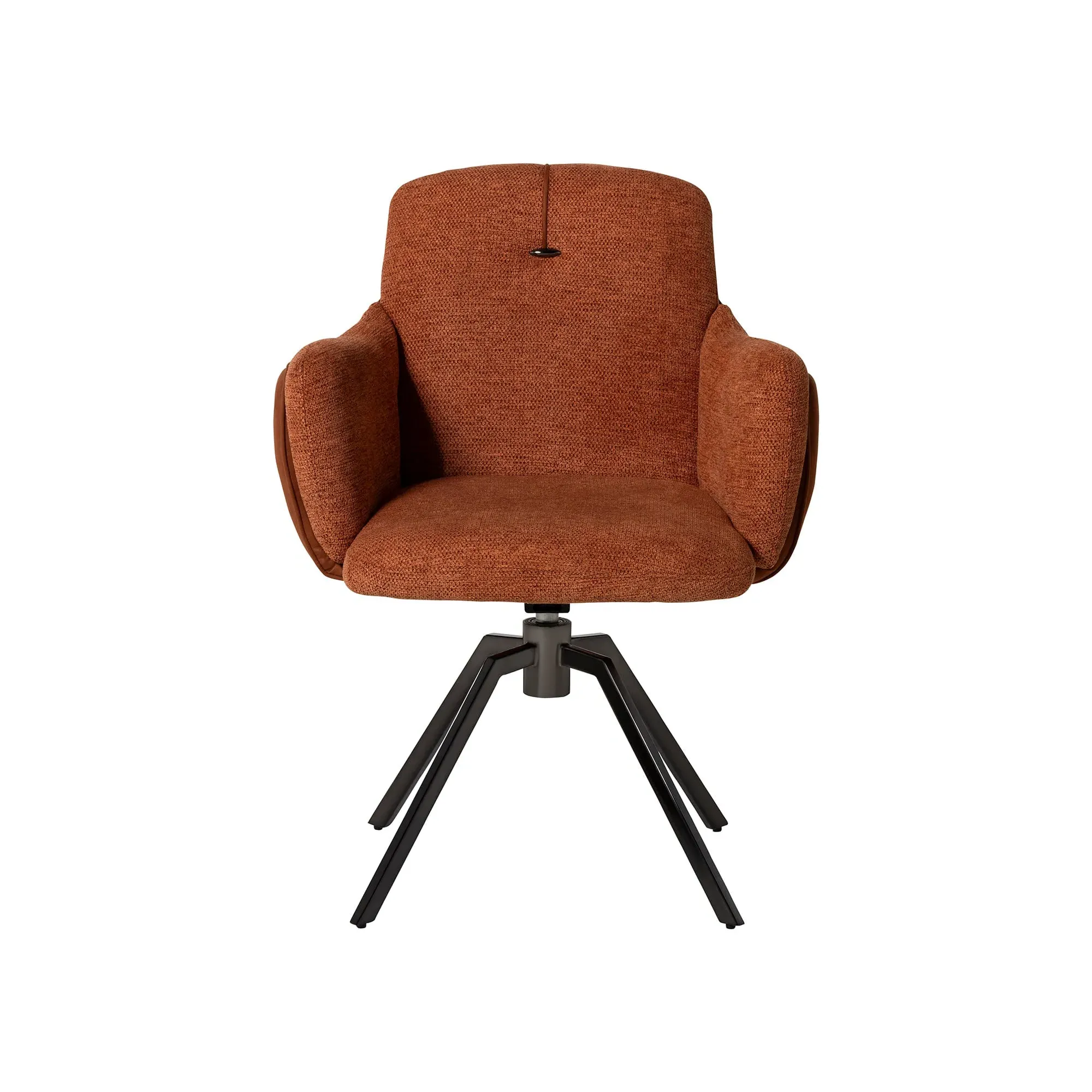 Boden Swivel Dining Chair with Arms - Orange, Fabric