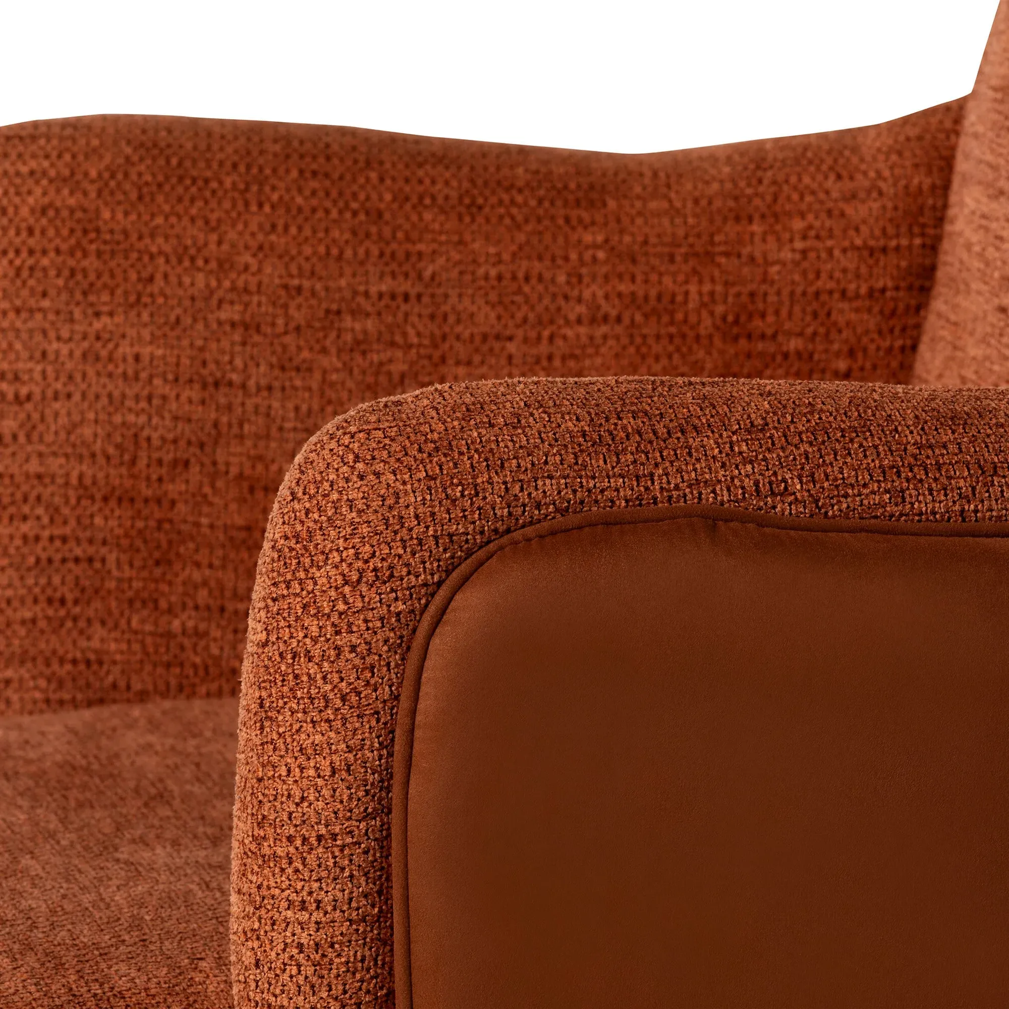 Boden Swivel Dining Chair with Arms - Orange, Fabric