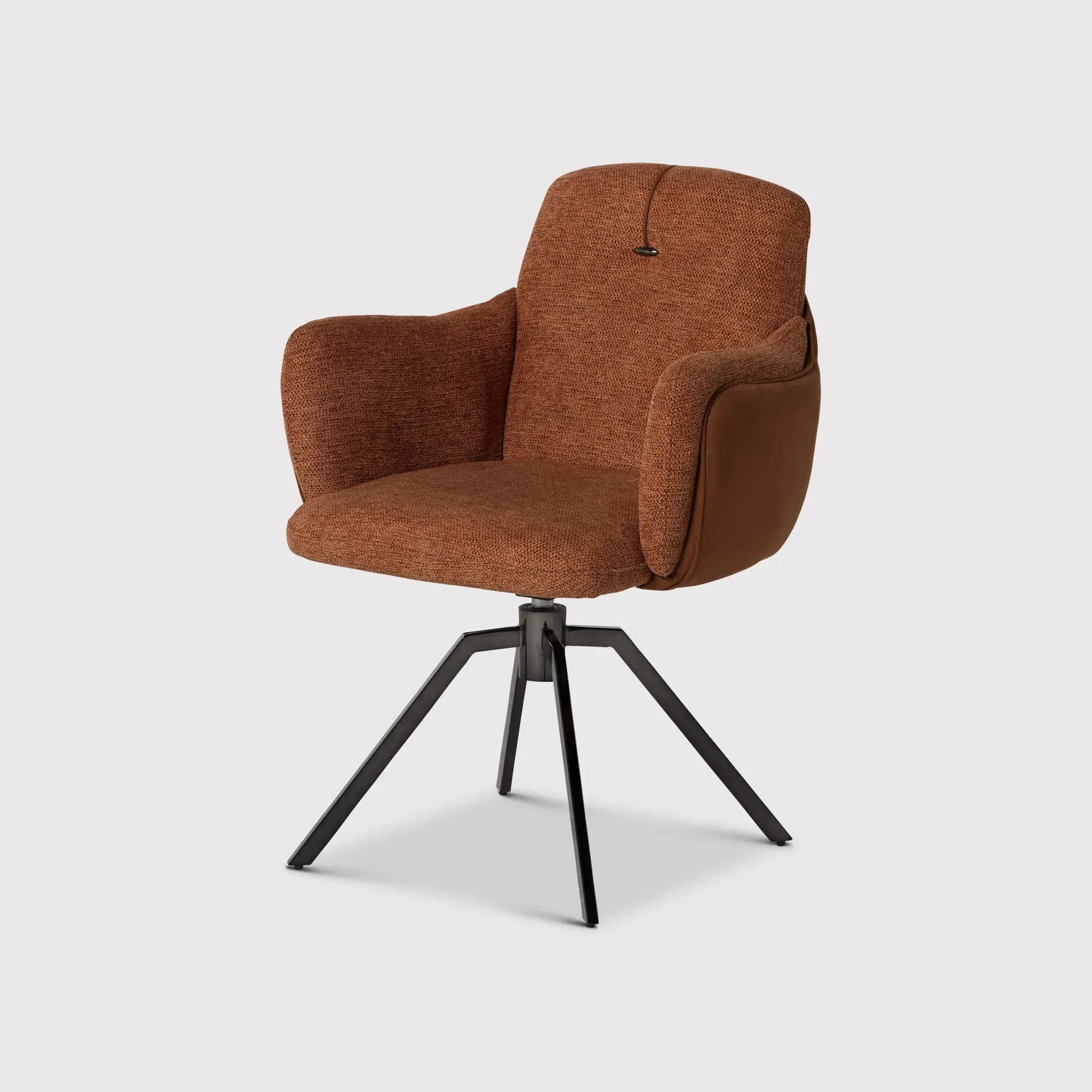 Boden Swivel Dining Chair with Arms - Orange, Fabric