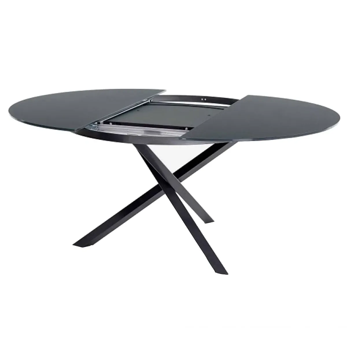 Bontempi Barone Round Extendable Dining Table - Grey, Ceramic