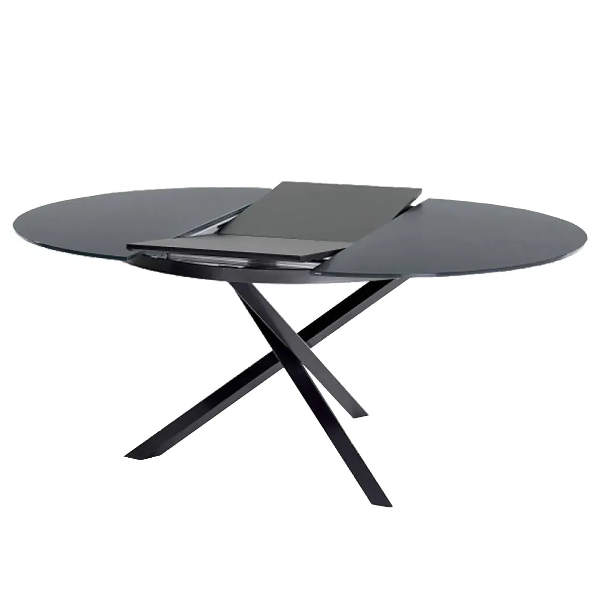 Bontempi Barone Round Extendable Dining Table - Grey, Ceramic